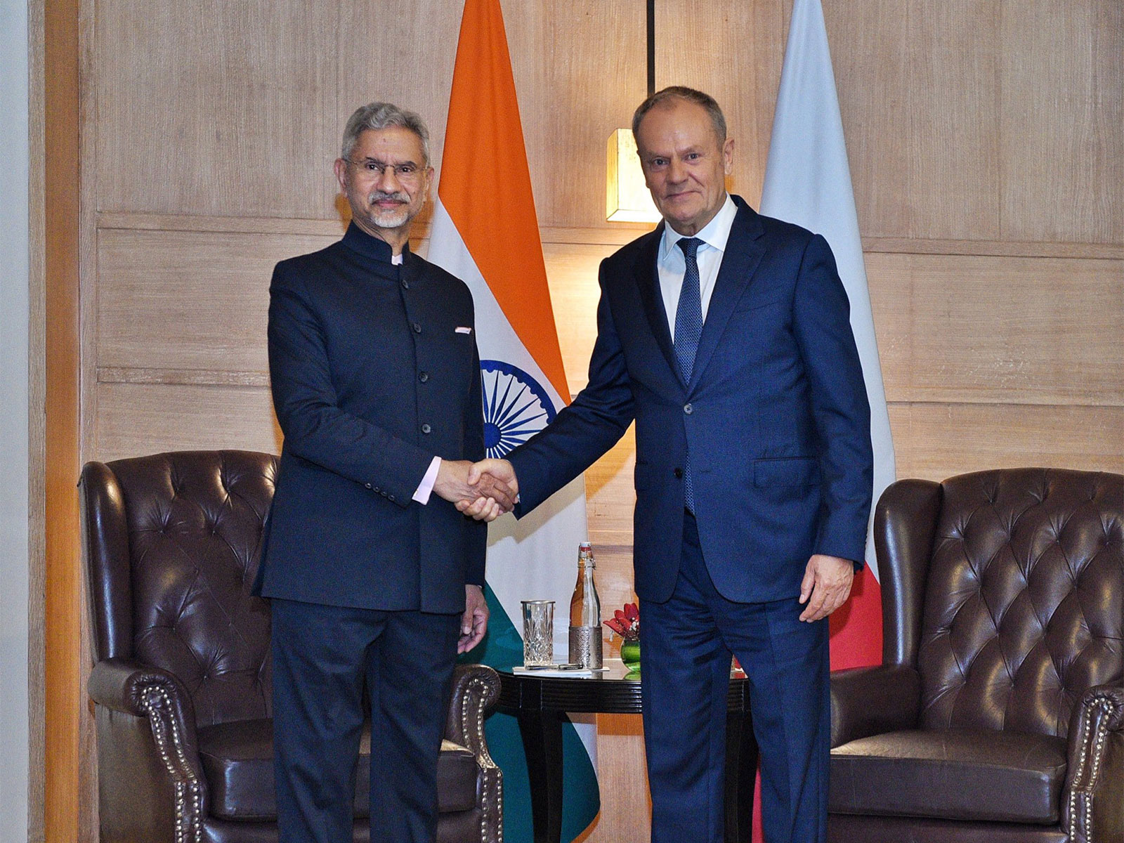 Polish Prime Minister Donald Tusk meets External Affairs Minister S Jaishankar (Photo/X/@DrSJaishankar)