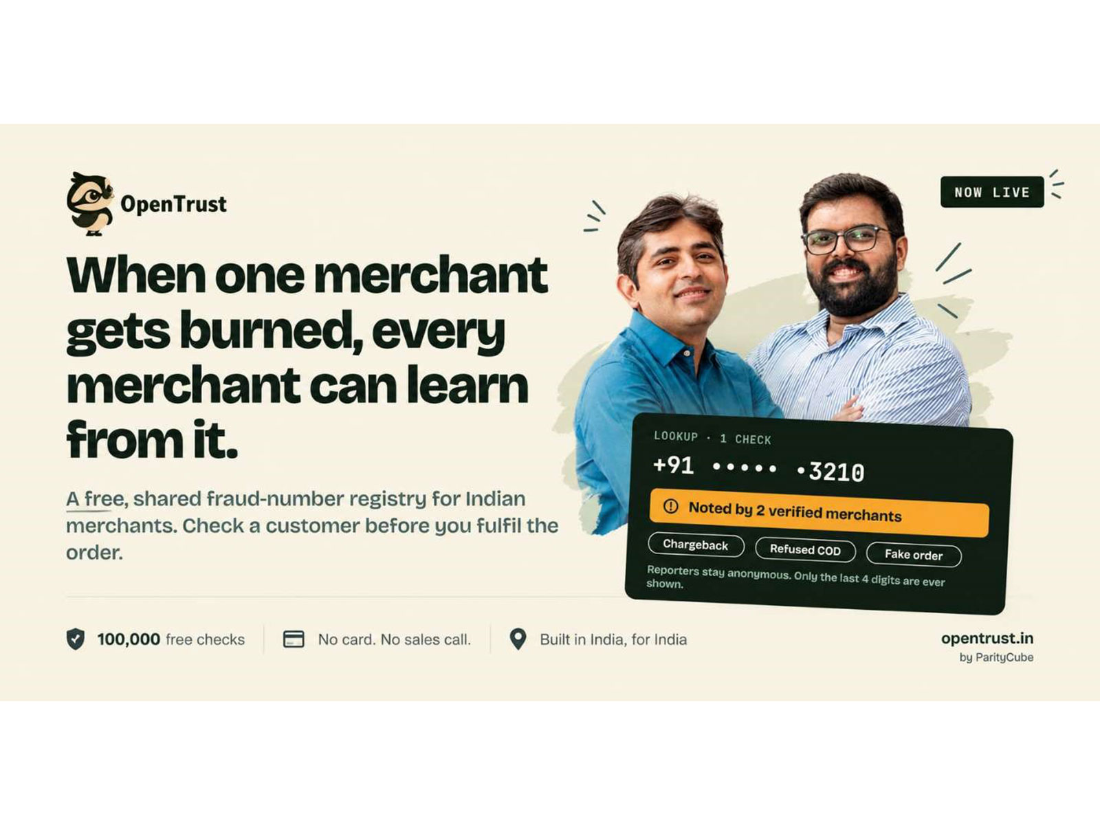 ParityCube launches OpenTrust, a free fraud-number registry for Indian merchants