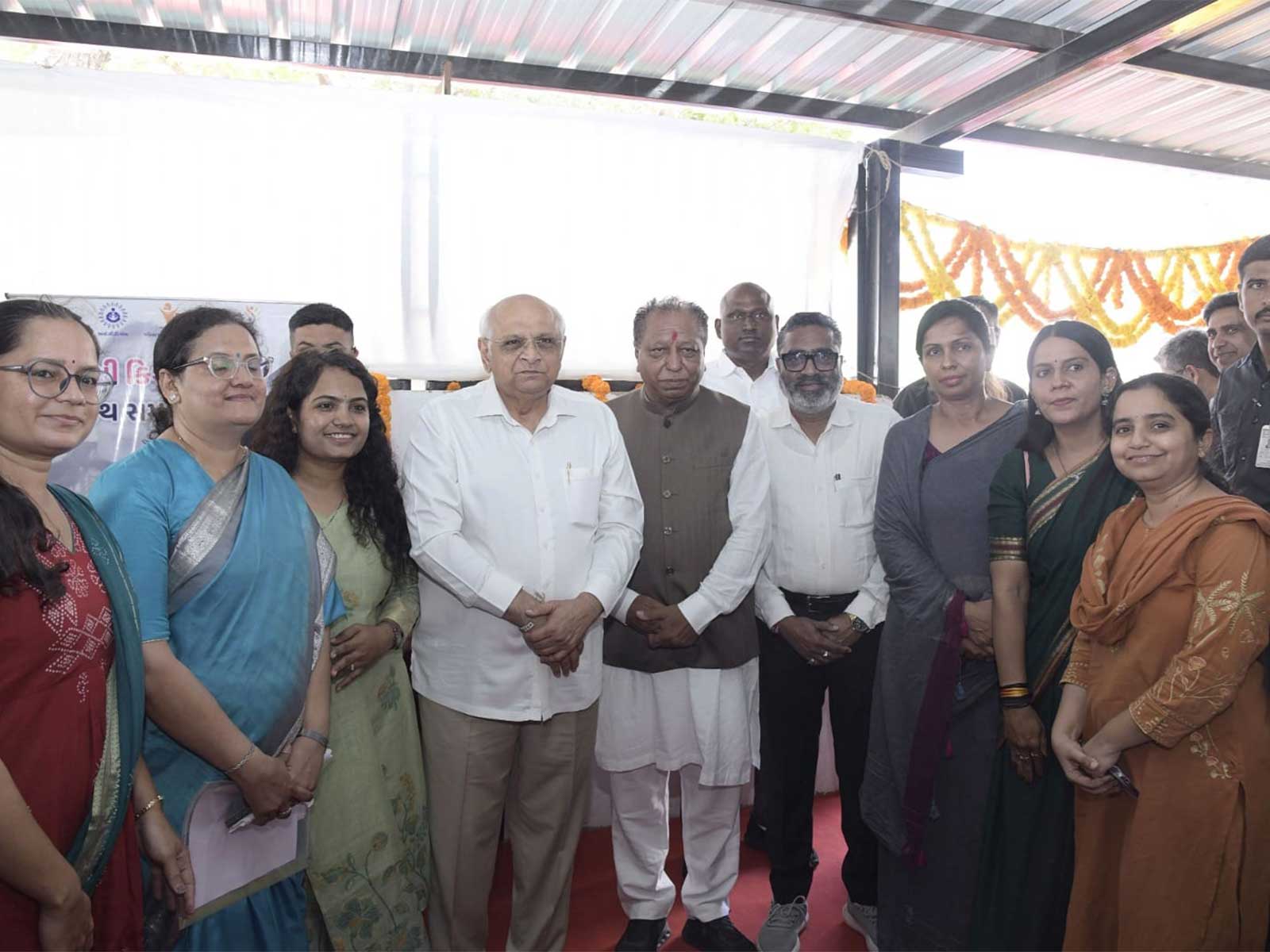 Gujarat CM Bhupendra Patel at Oganaj Anganwadi Centre-6 in Ahmedabad (Photo/CMO)
