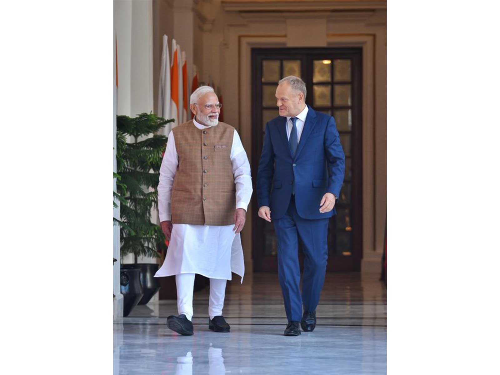 Prime Minister Narendra Modi with his Polish counterpart Donald Tusk. (Photo: X/@MEAIndia)