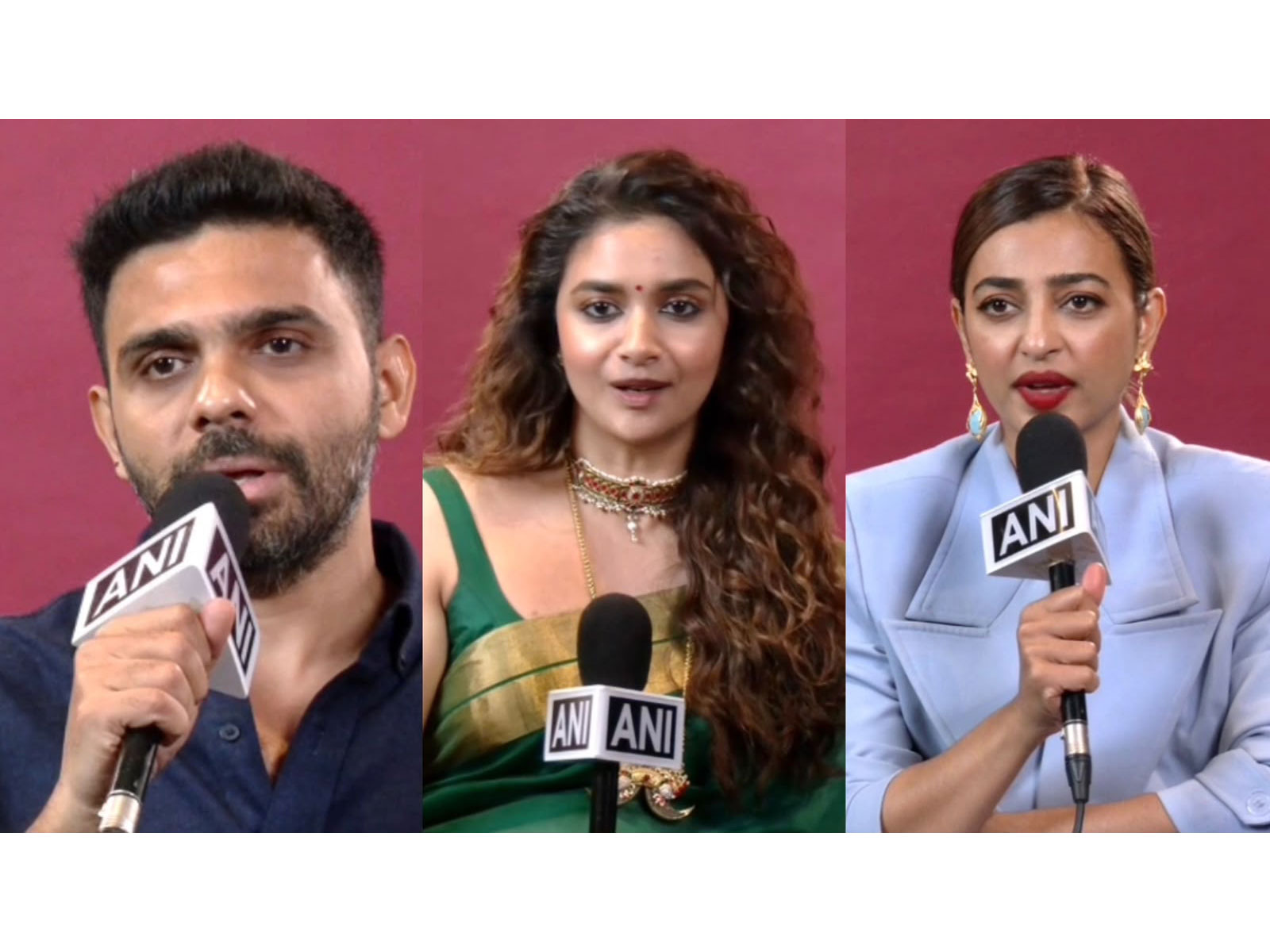Dharmaraj Shetty , Keerthy Suresh,  Radhika Apte (Photo/ANI)