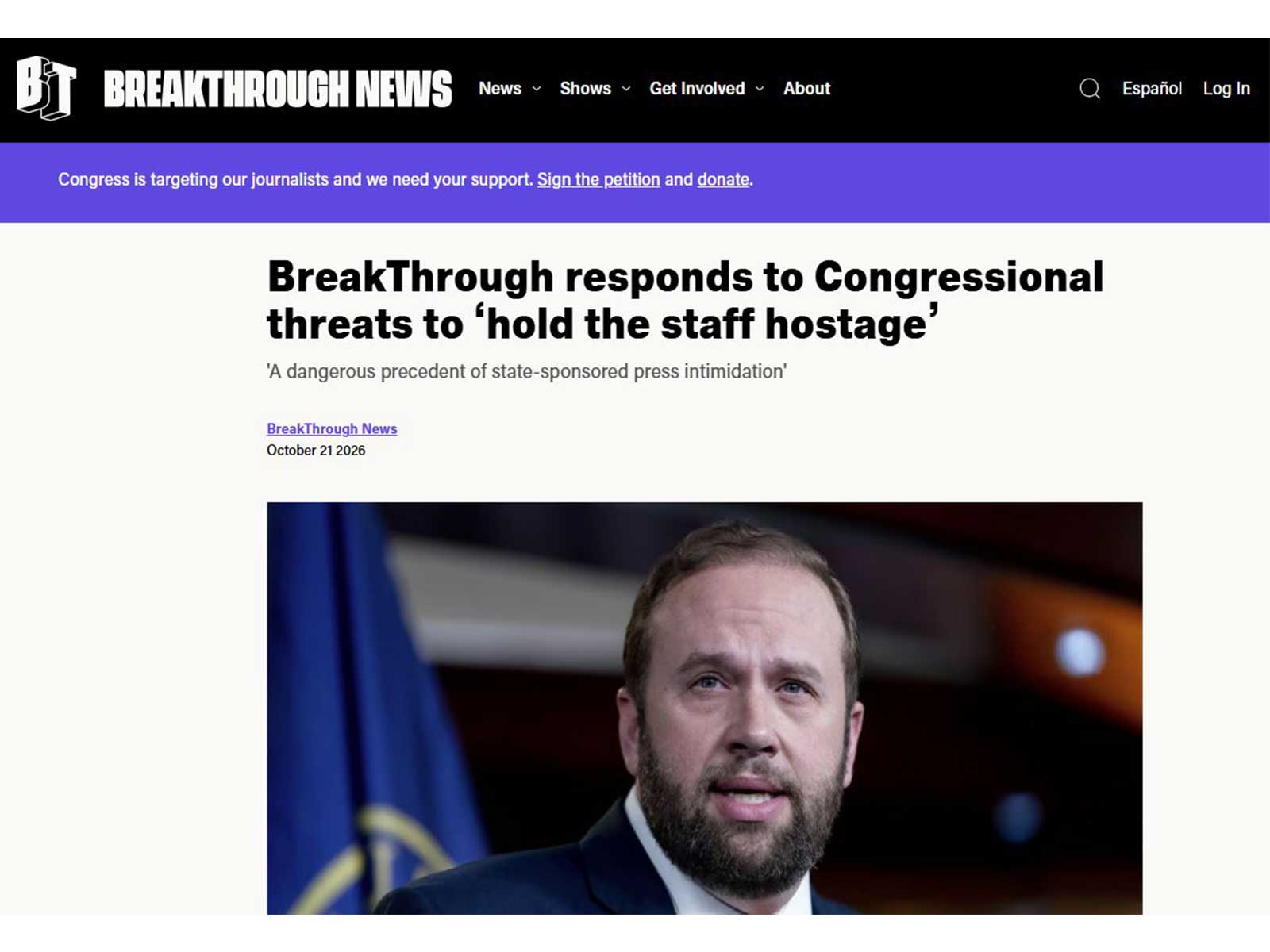 Screengrab of Website of BreakThrough News (Photo/breakthroughnews.org/)