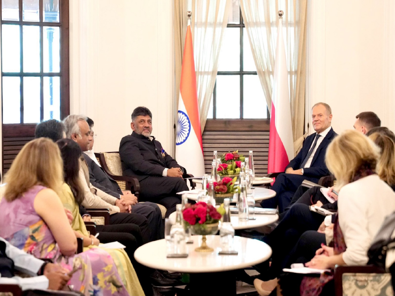 Karnataka CM DK Shivakumar meet  Polish PM Donald Tusk in Bengaluru (Photo/ANI)