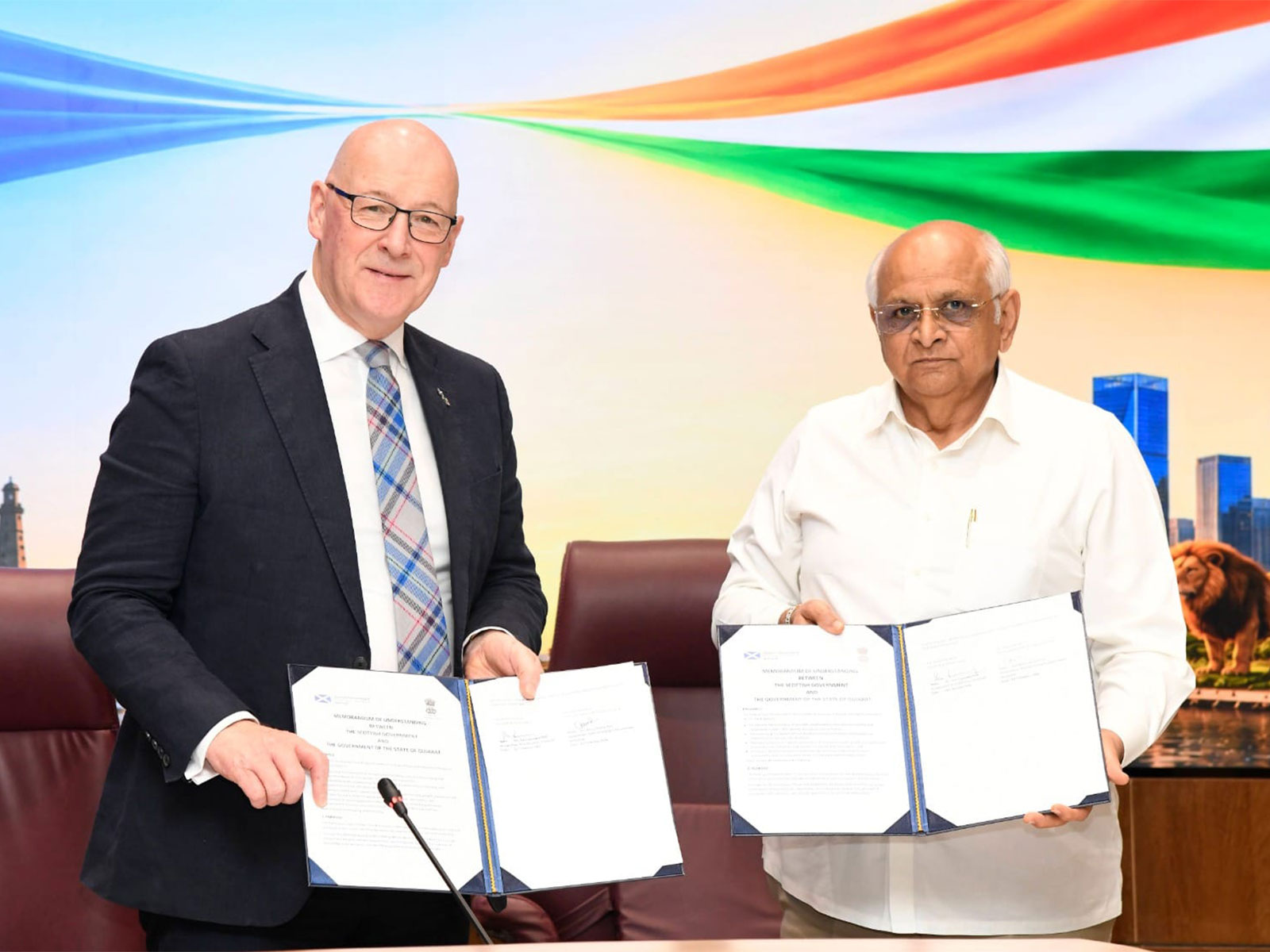 Chief Minister Bhupendra Patel and First Minister of the Scottish Government John Swinney (Photo/CMO)