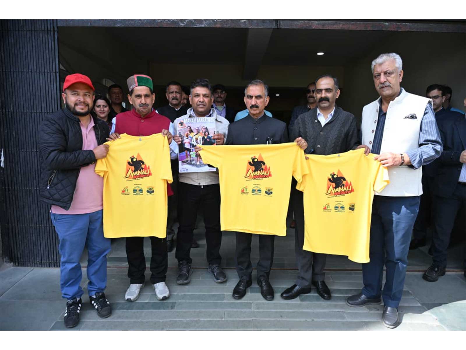Himachal CM Sukhvinder Singh Sukhu launches Manali Marathon T-shirt (Photo: ANI)