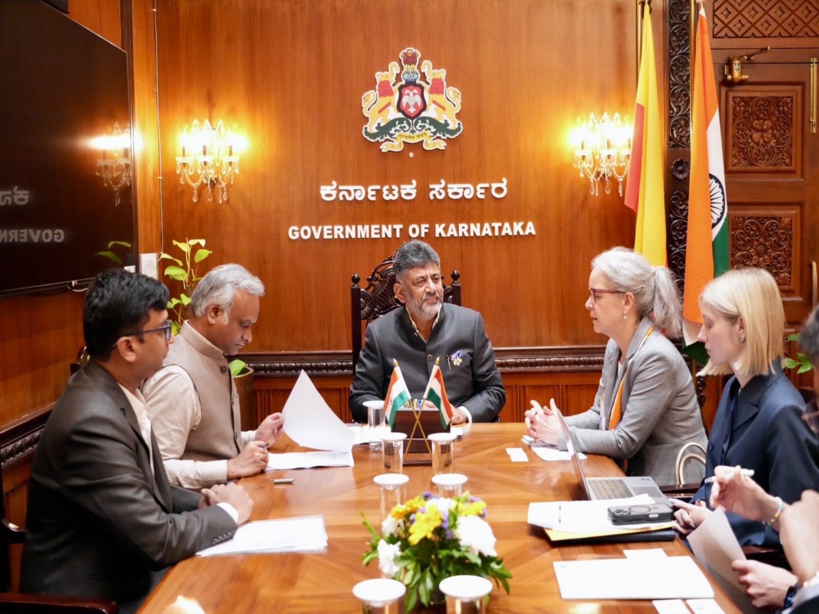 Sweden Ambassador meets Karnataka CM DK Shivakumar (Photo: Karnataka NRI Affairs)