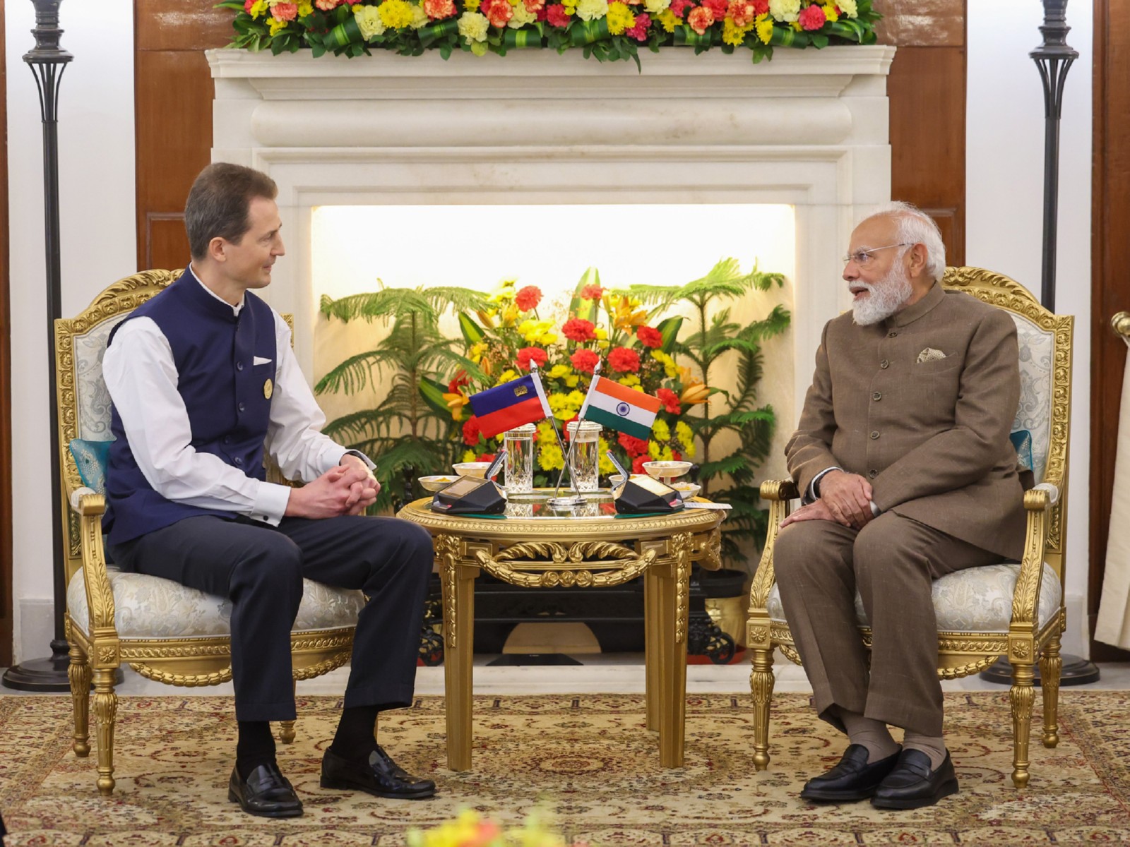 PM Modi with Prince Alois, Hereditary Prince of Liechtenstein, meeting on the sidelines of the  (Photo/PM's official website/pmindia.gov.in)