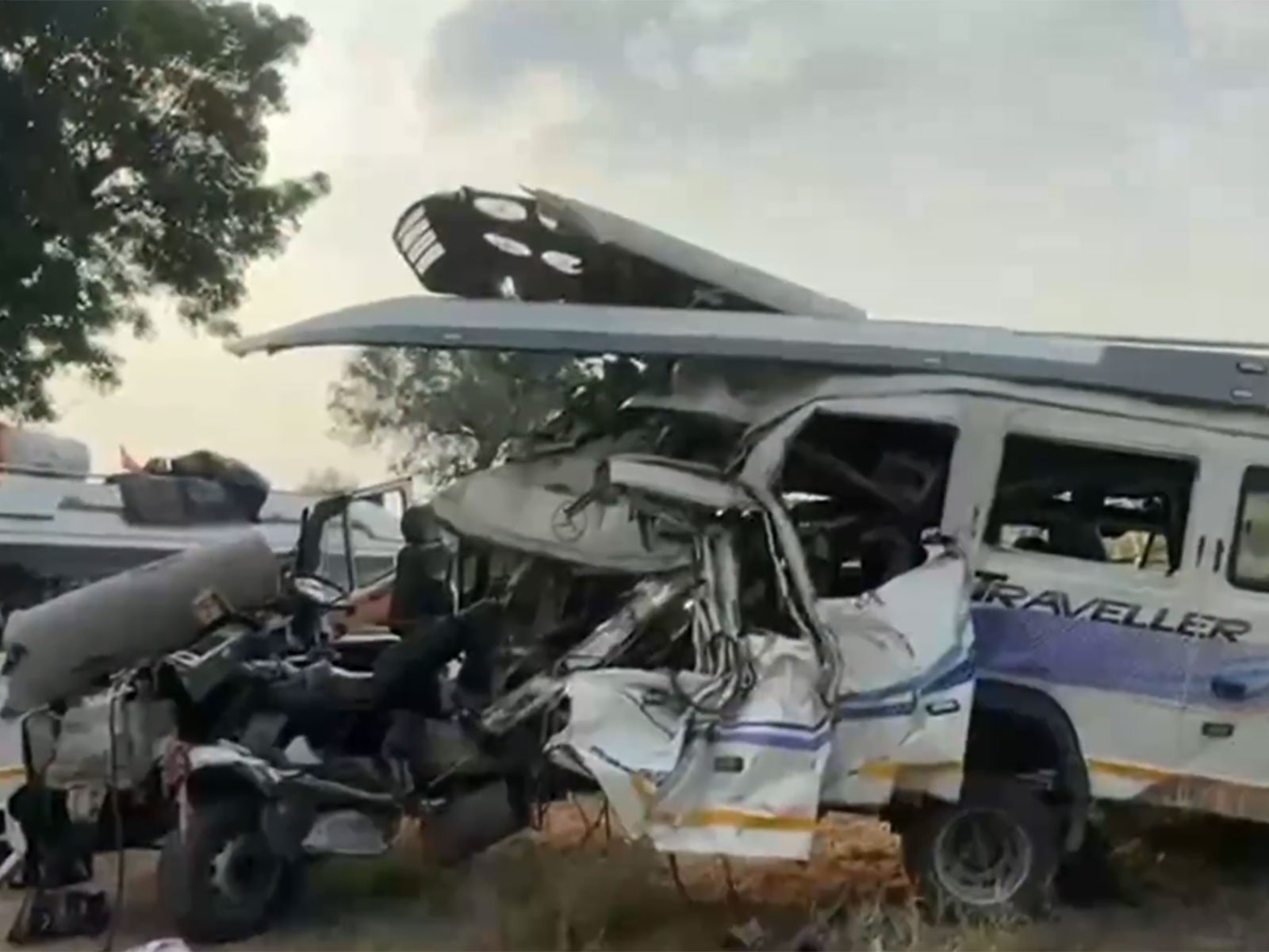  Three killed after a minibus collides with a trailer on National Highway (NH) 48 (Photo/ANI) 