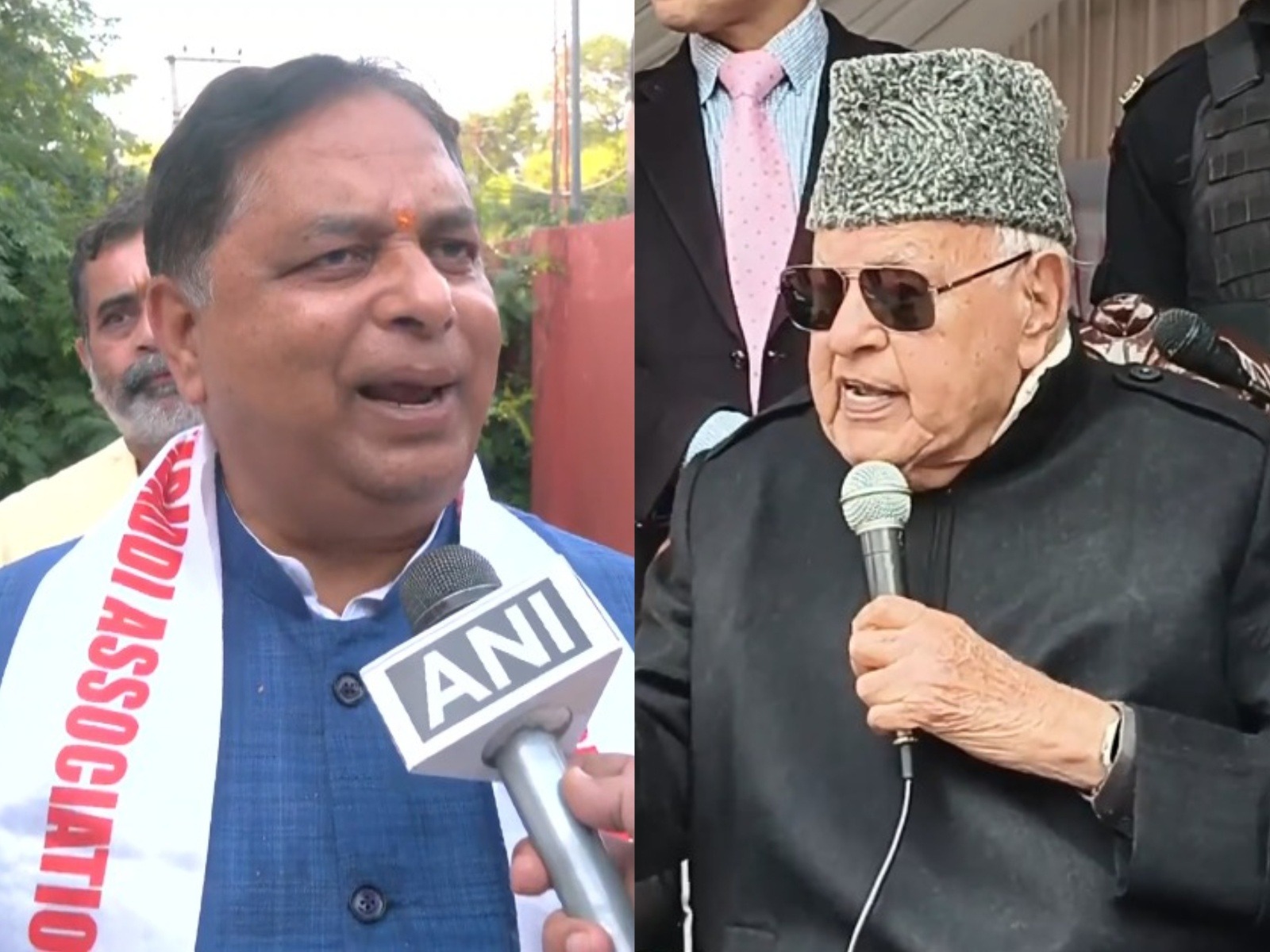 J&K BJP President Sat Sharma and NC Chief Farooq Abdullah (Photo: ANI)