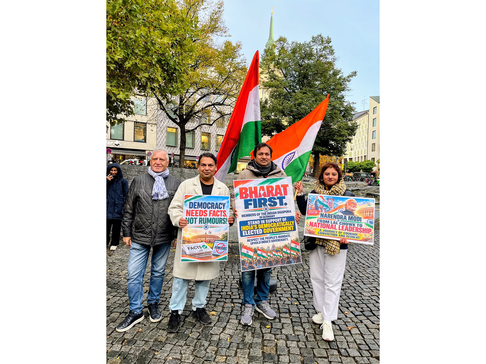 Indian diaspora in Germany conducted ‘Bharat First’ demostration in Munich (Photo/ANI)