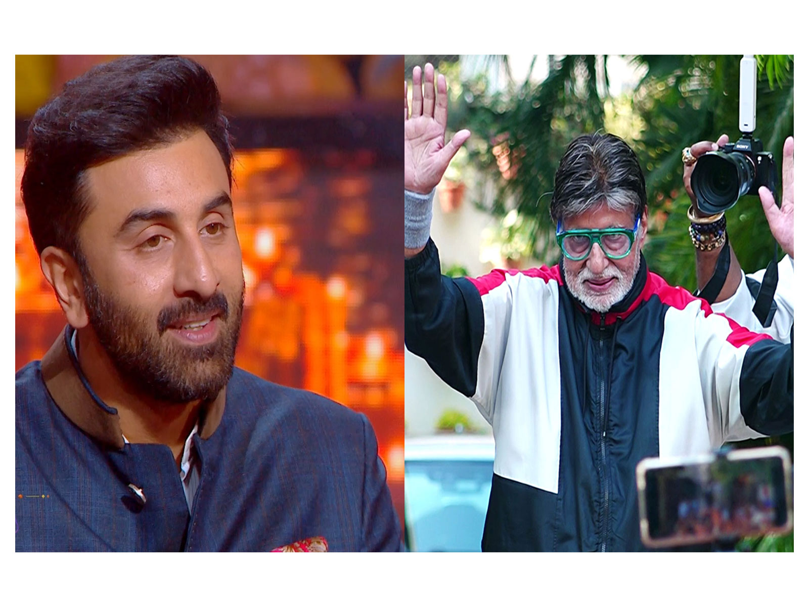 Ranbir Kapoor (L) Amitabh Bachchan (R) (Photos/Sony TV/ANI)