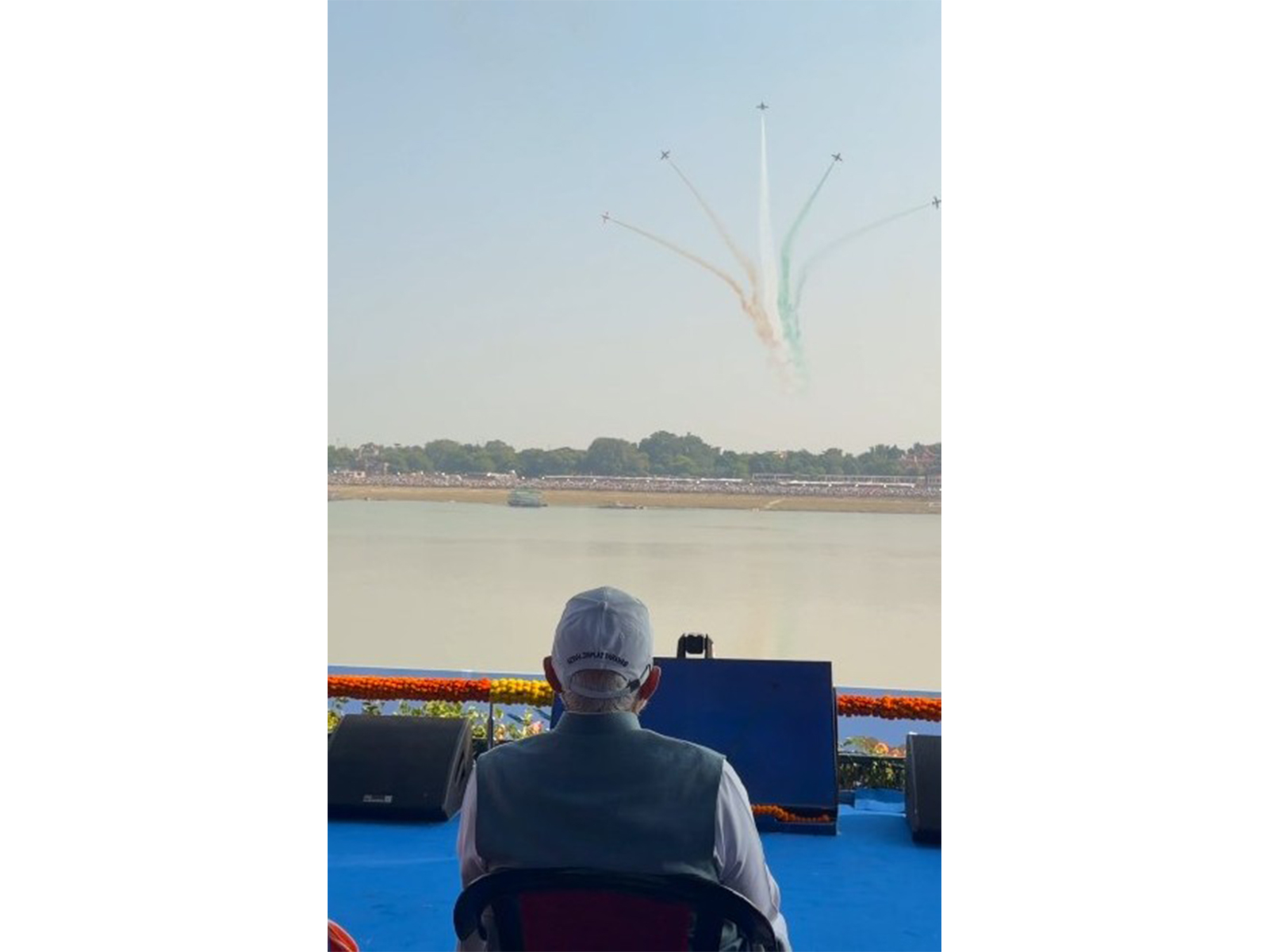 Prime Minister Modi at "Wings Over Ganga" event in Kashi (Photo/X@narendramodi)