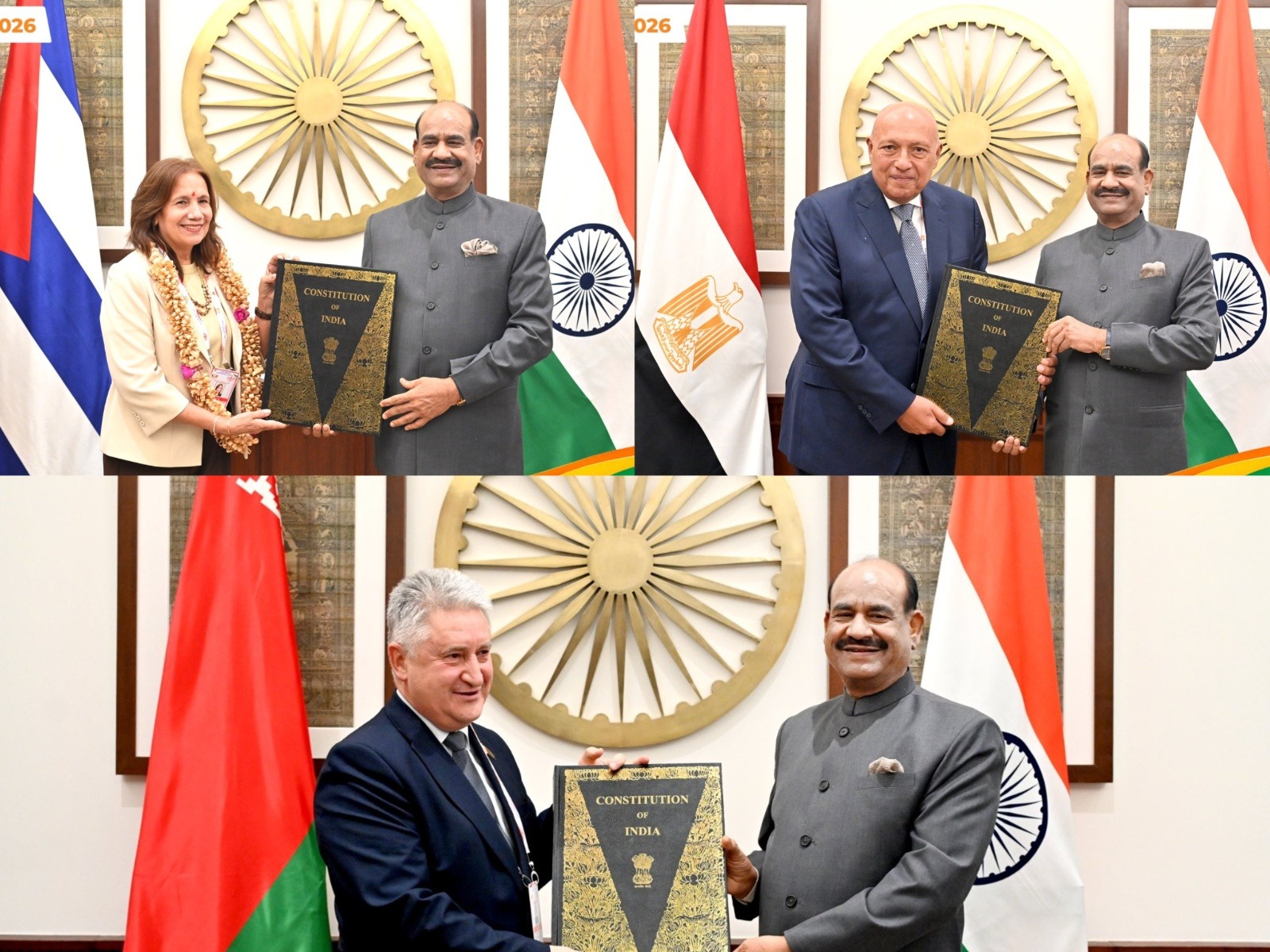 Lok Sabha Speaker Om Birla meets  parliamentary leaders from Cuba, Egypt, and Belarus ahead of the 12th BRICS Parliamentary Forum (Photo/X/@ombirlakota)
