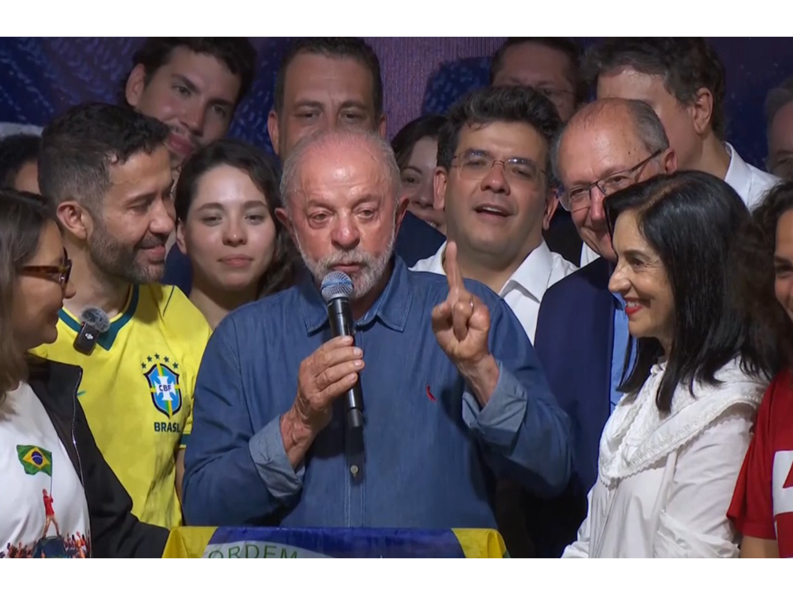 Brazilian President Luiz Inacio Lula da Silva delivering address after win (Photo/Reuters)