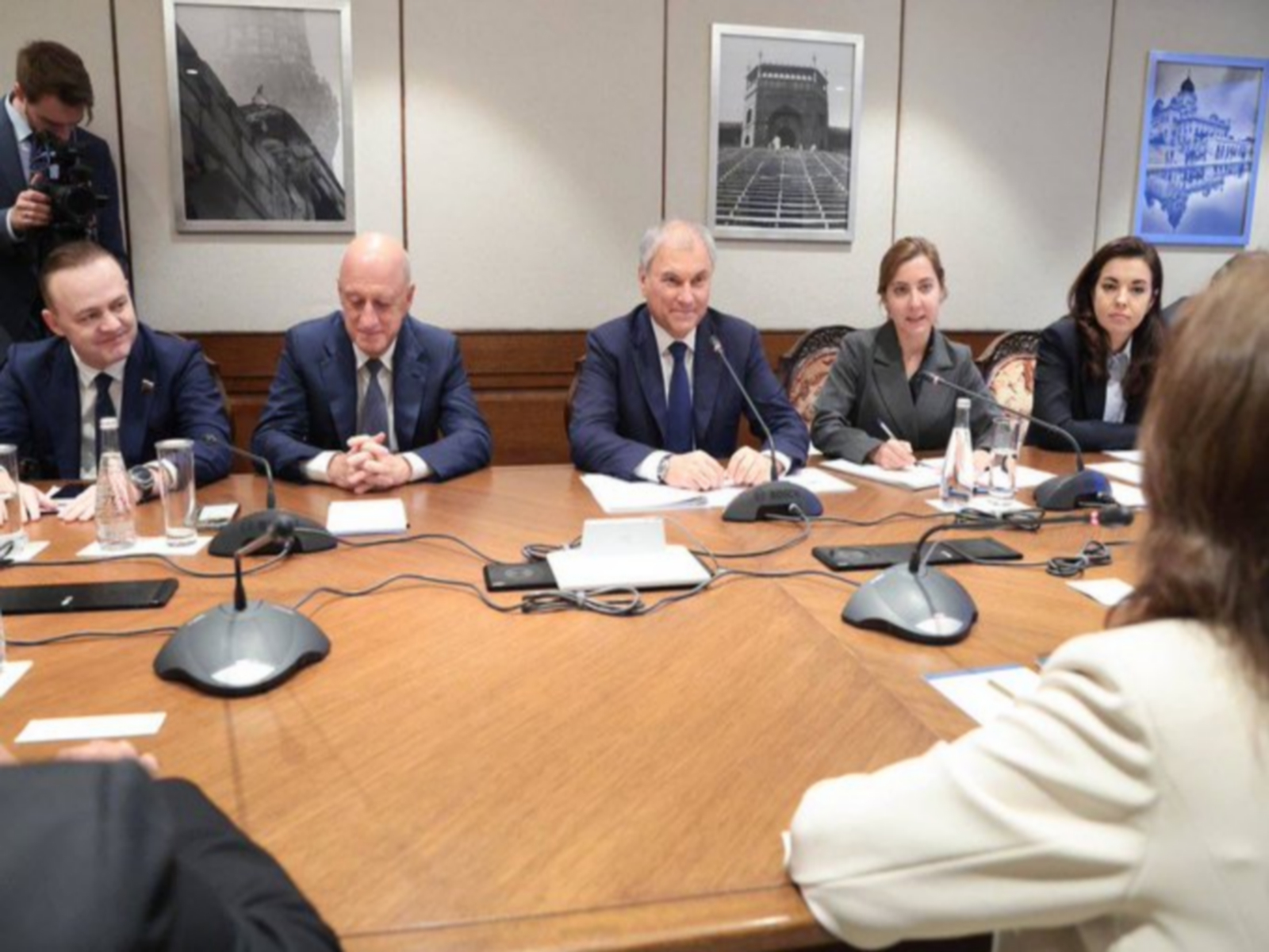 Russian Duma Chairman Vyacheslav Volodin Holds Bilateral Talks With Uganda, Cuba, Thailand Leaders on BRICS Forum Sidelines in New Delhi (Photo/X/@RusEmbIndia)