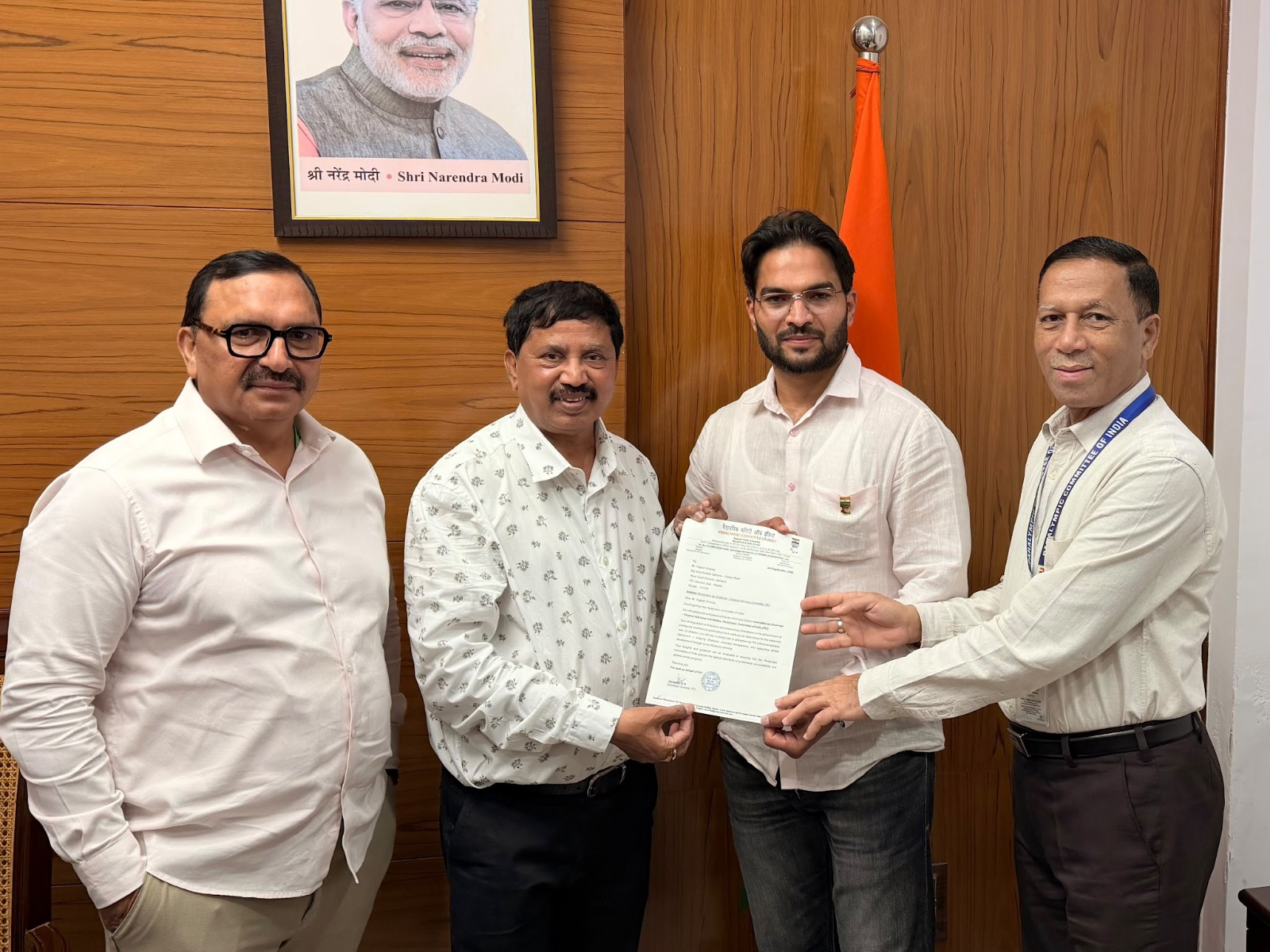 Yogesh Sharma (Shelly) Appointed as Chairman, Finance Committee, Paralympic Committee of India (PCI), at PCI Head Office, New Delhi