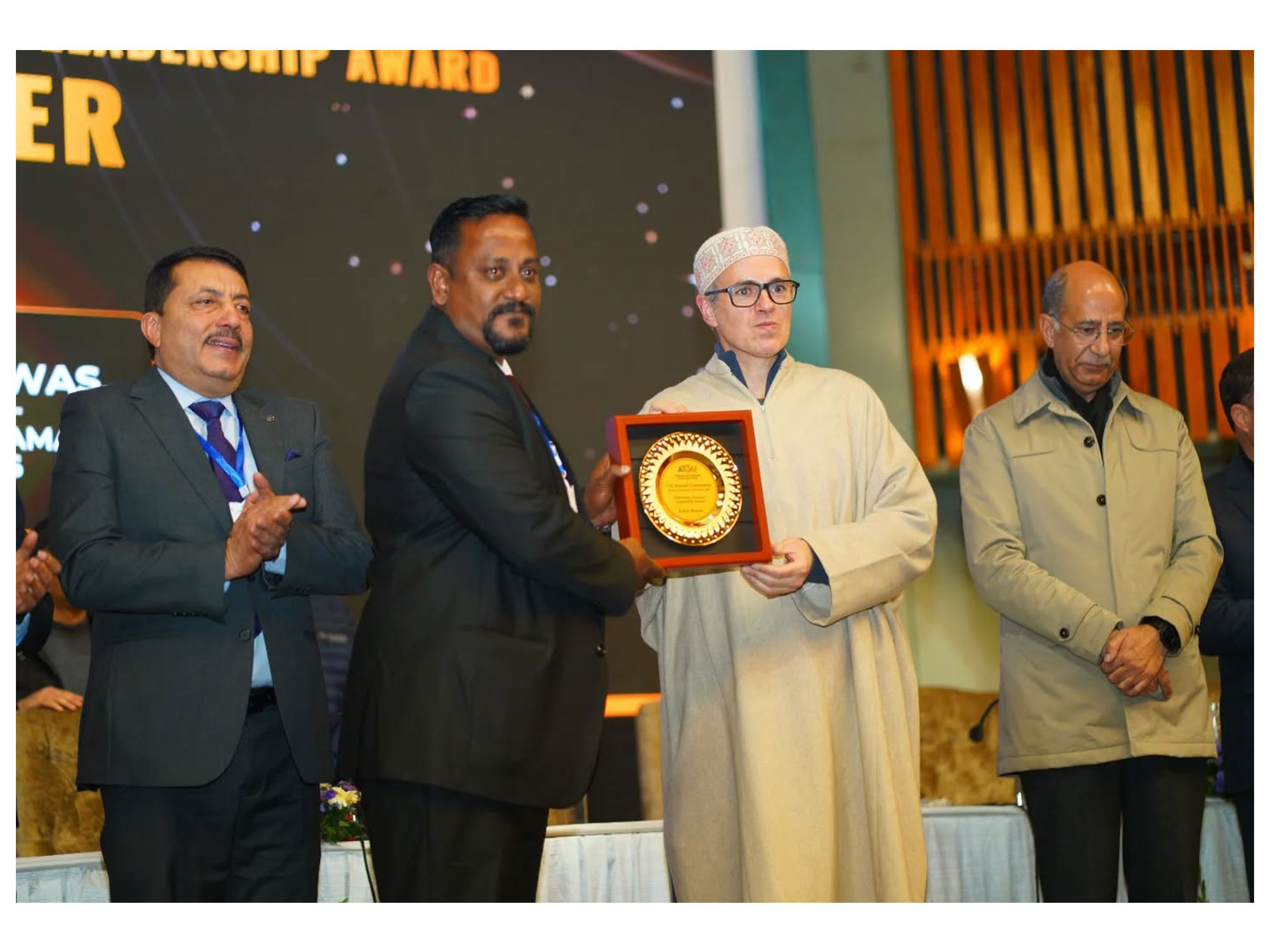 Discover Andaman Holidays Director Saikat Biswas receives the Adventure Tourism Leadership Award from J&K CM Omar Abdullah at the ATOAI Convention in Srinagar.