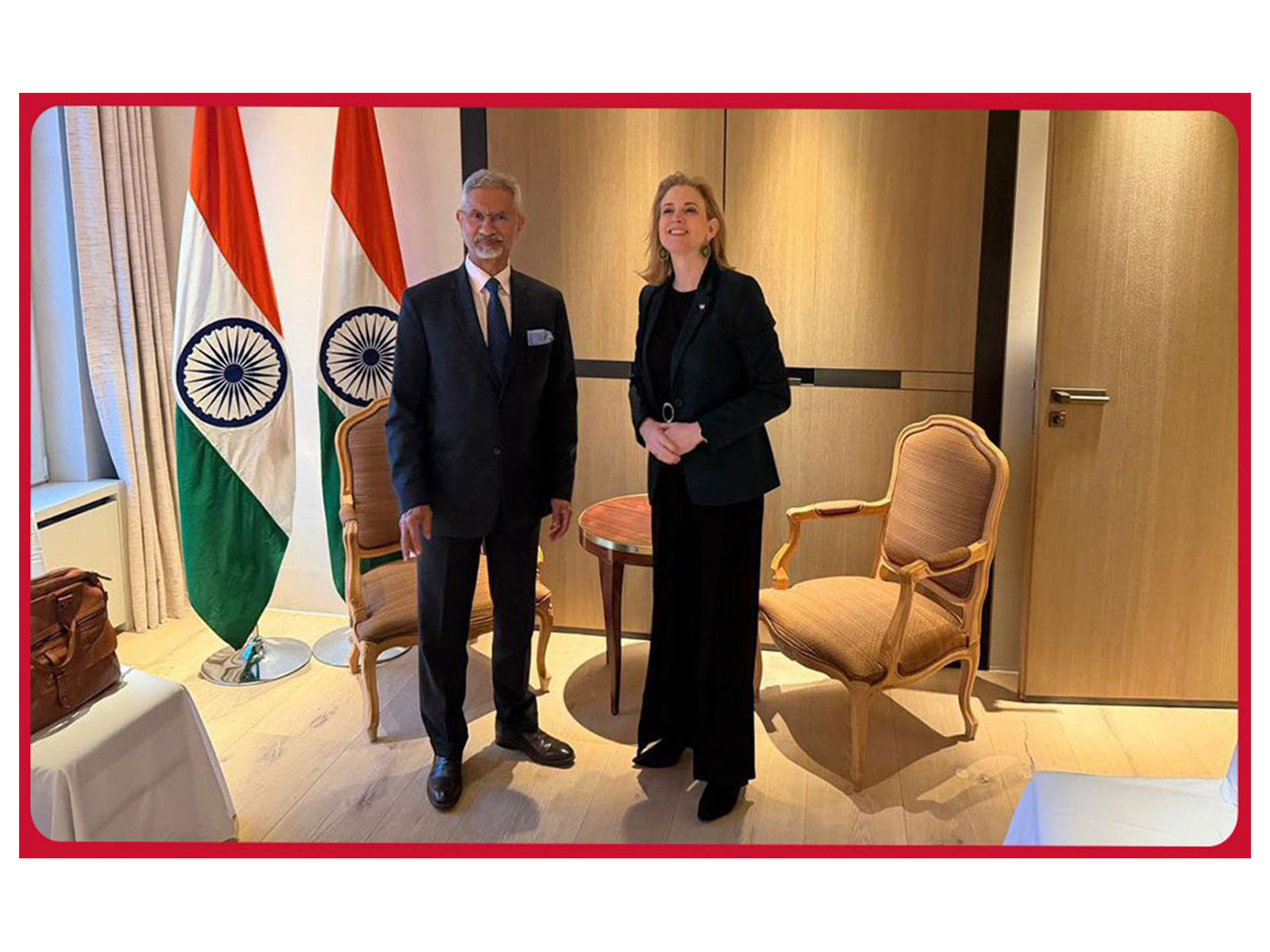 External Affairs Minister S Jaishankar with Austrian Foreign Minister Beate Meinl-Reisinger (Photo/X/@DrSJaishankar)