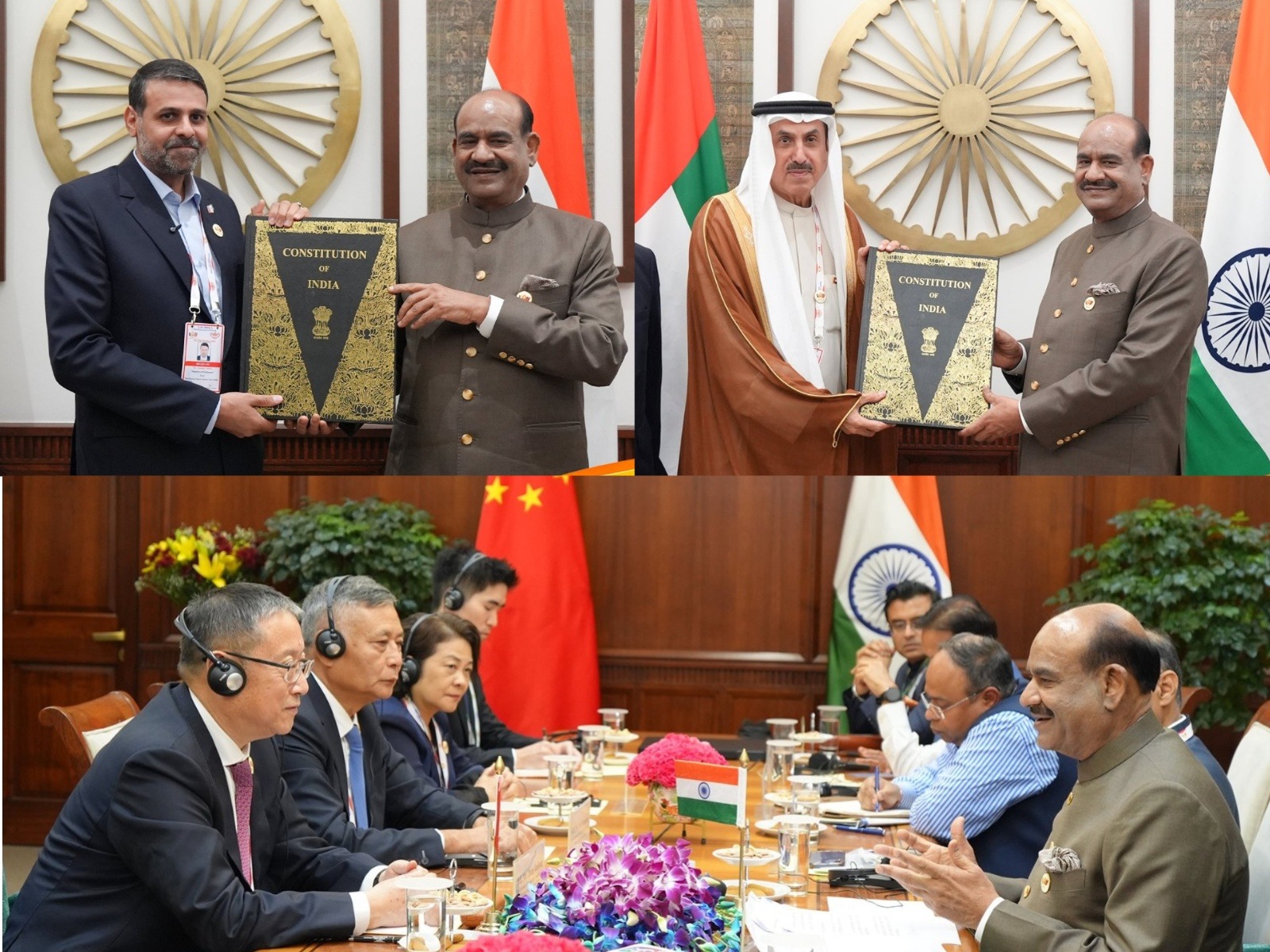 Lok Sabha Speaker Om Birla holds high-level bilateral talks with representatives from the Iran, UAE and China on sidelines of 12th BRICS Parliamentary Forum (Photo/X/@ombirlakota)