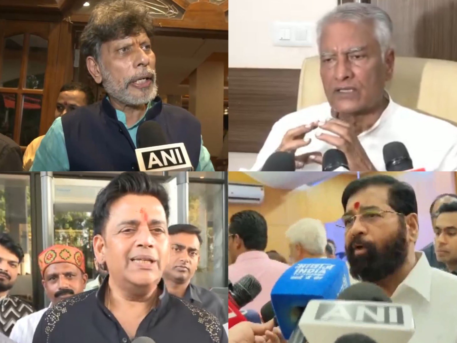 BJP leaders Kiran Singh Deo, Sunil Jakhar, Ravi Kishan, and Eknath Shinde(Photo/ANI)