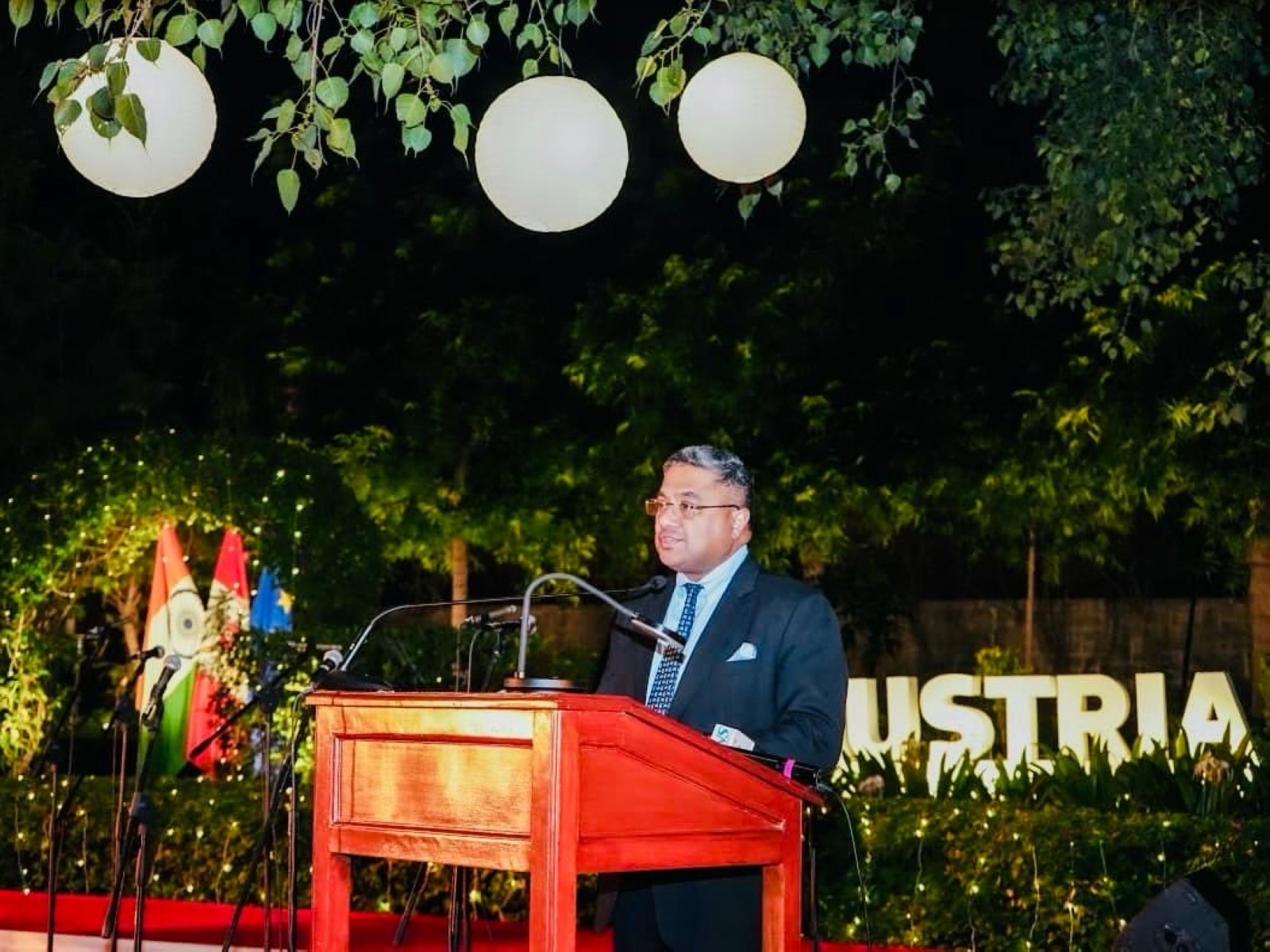 MEA Secretary Sibi George at Austria's National Day Celebrations in New Delhi (Photo/X/@MEAIndia)