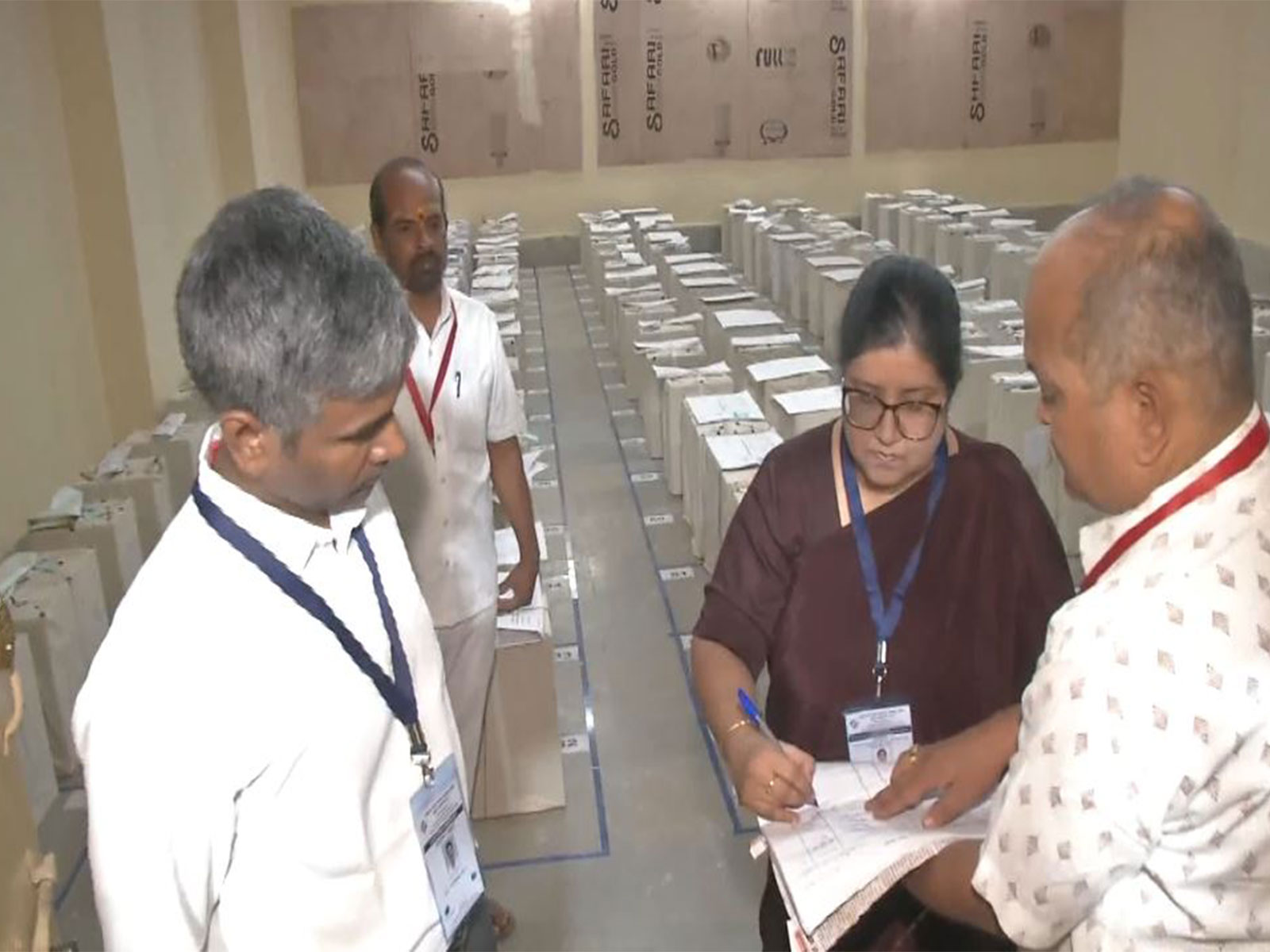 Vote counting underway at the Gulbarga University counting centre in Kalaburagi, Karnataka, for the North-East Teachers' Legislative Council constituency election (Photo/ANI)