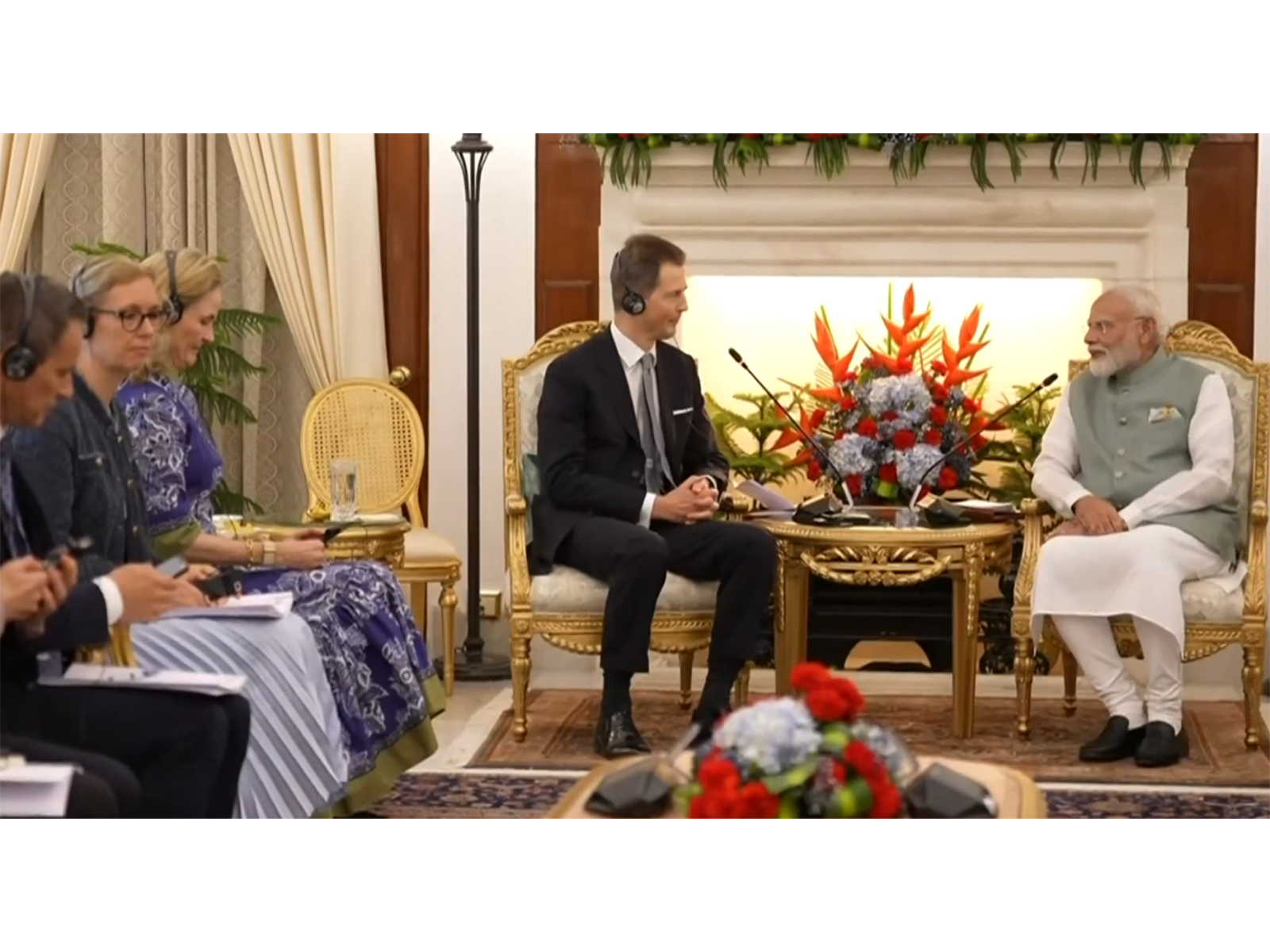 Prime Minister Narendra Modi holds delegation-level talks with Hereditary Prince Alois of Liechtenstein at Hyderabad House (Photo/ANI/DD)