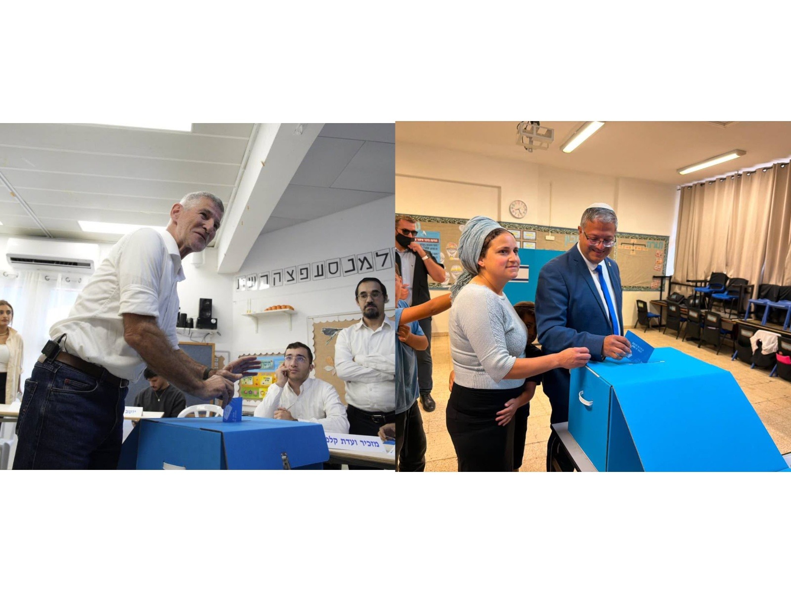 Democrats leader Yair Golan (on left) and Itamar Ben-Gvir, Israel's National Security Minister and leader of the Otzma Yehudit party (Photo/Israel Election Authority)