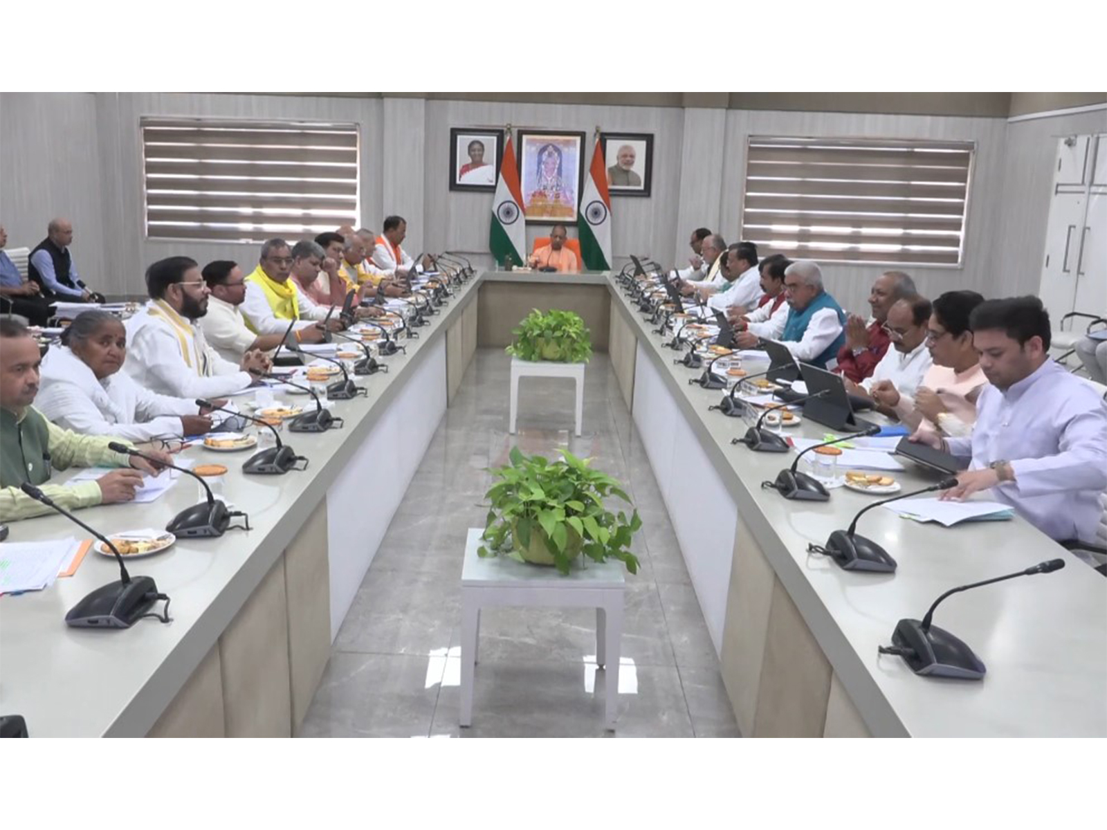 UP Chief Minister Yogi Adityanath chaired cabinet meeting (Photo/ANI)