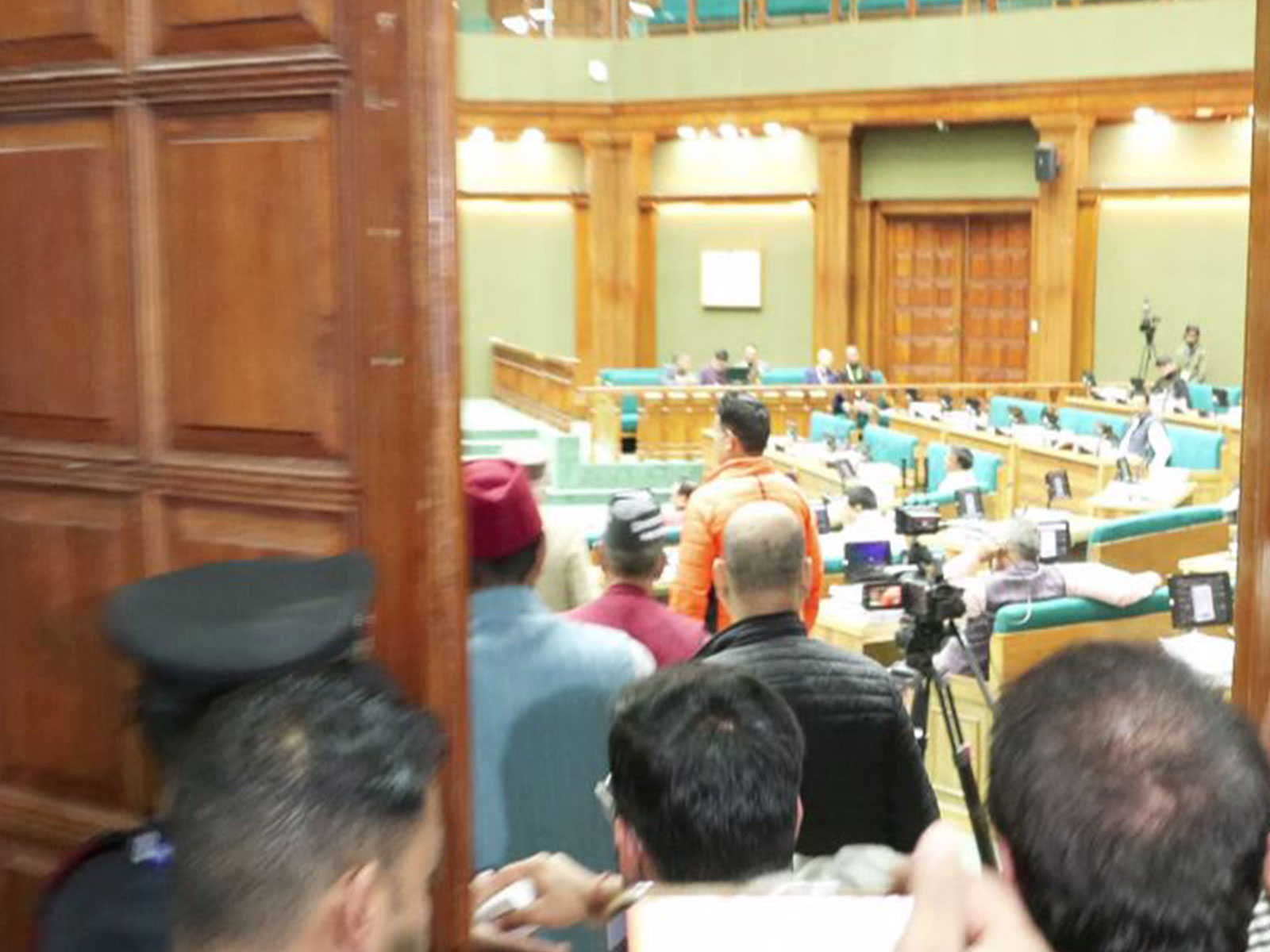 Visual from outside Gairsain Assembly where Uttarakhand CM Pushkar Singh Dhami presented Supplementary Budget (Photo/ANI)