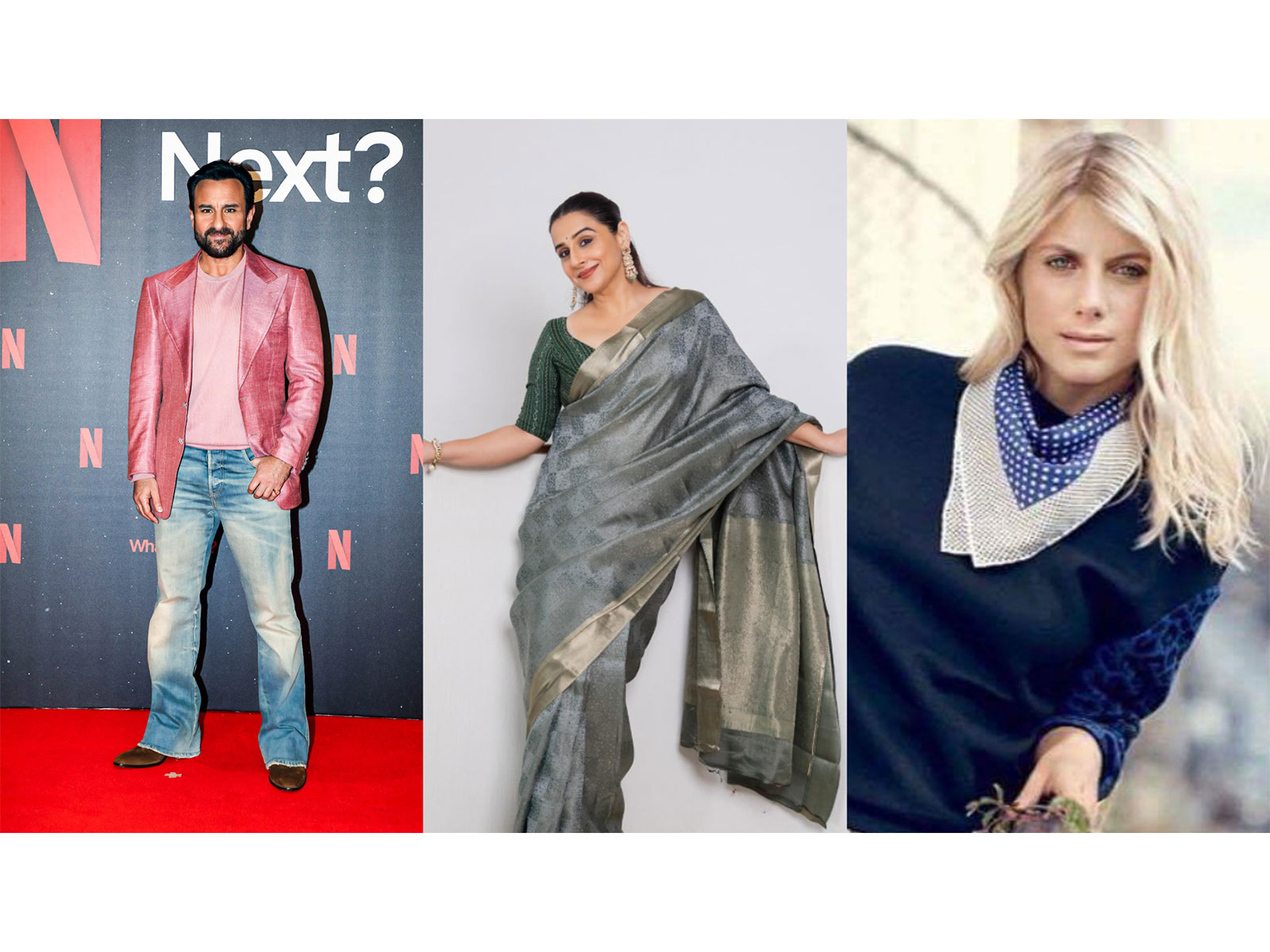 Saif Ali Khan, Vidya Balan, Melanie Laurent (Photo/ANI,Instagram/@balanvidya,@melanie_laurent0)