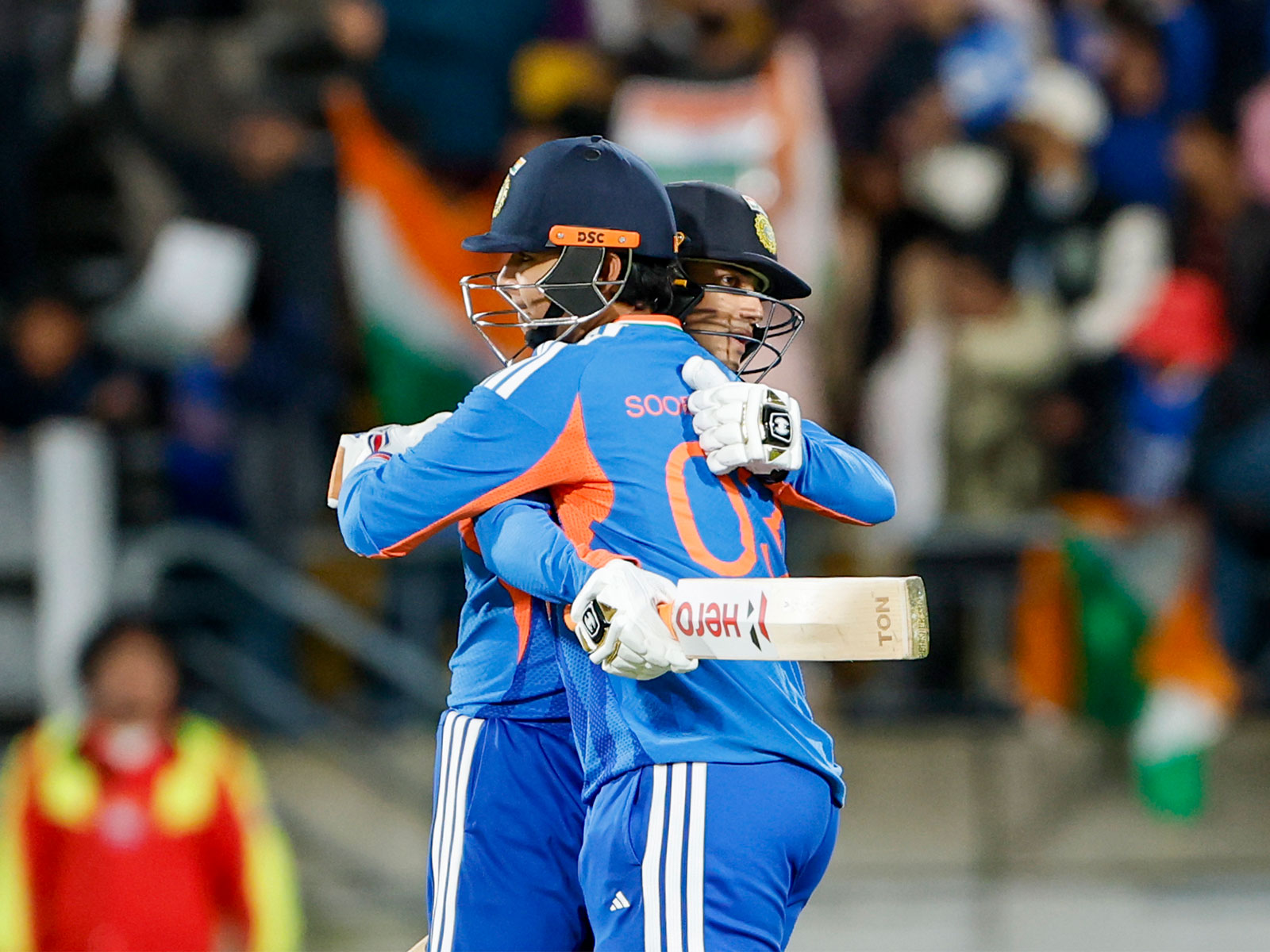 India's Abhishek Sharma and Vaibhav Sooryavanshi during the third T20I against New Zealand. (Photo: X/ @BCCI)