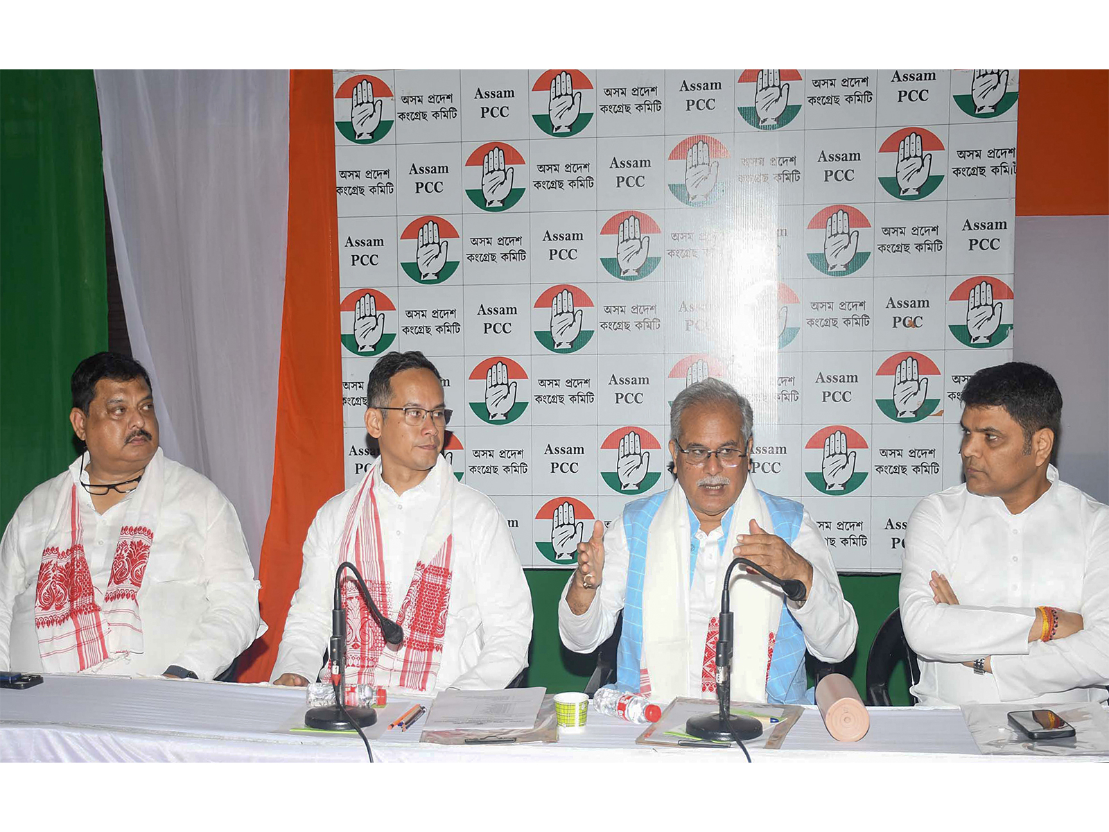Assam Congress in-charge Bhupesh Baghel along with APCC president Gaurav Gogoi (File Photo/ANI)