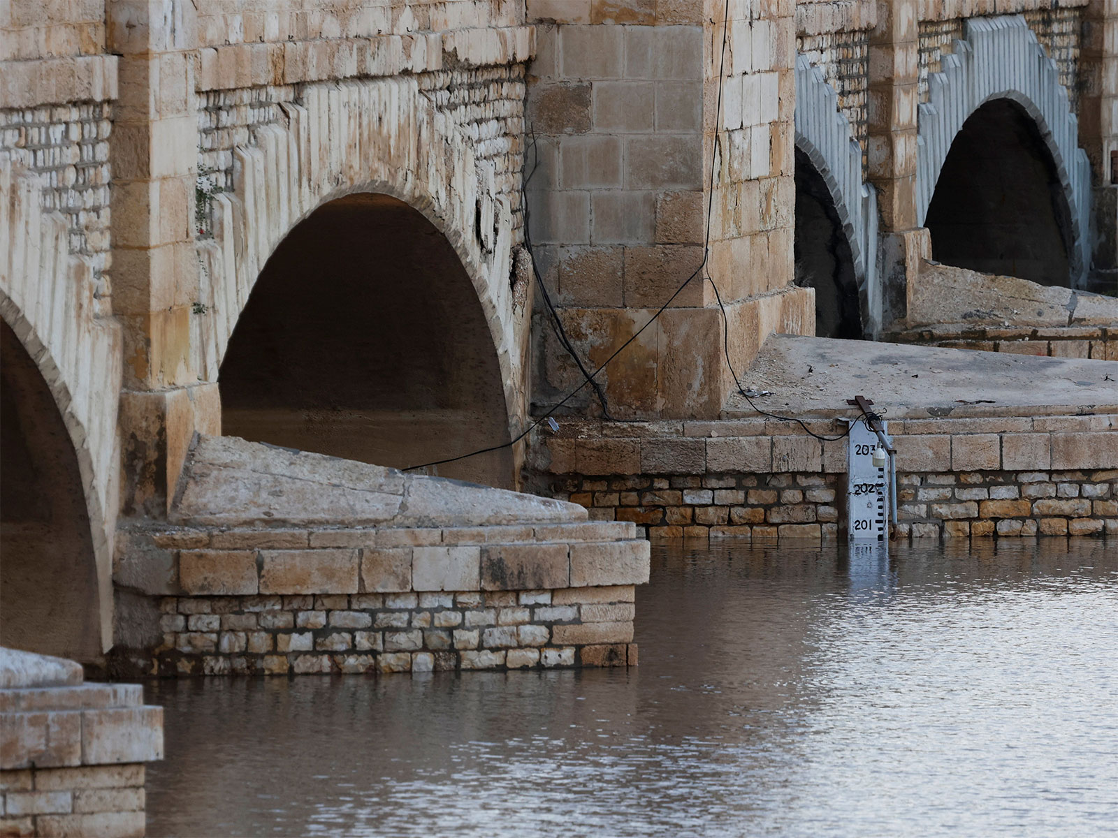 A water level gauge at Sukkur Barrage in Sindh, Pakistan (File Photo/Reuters)