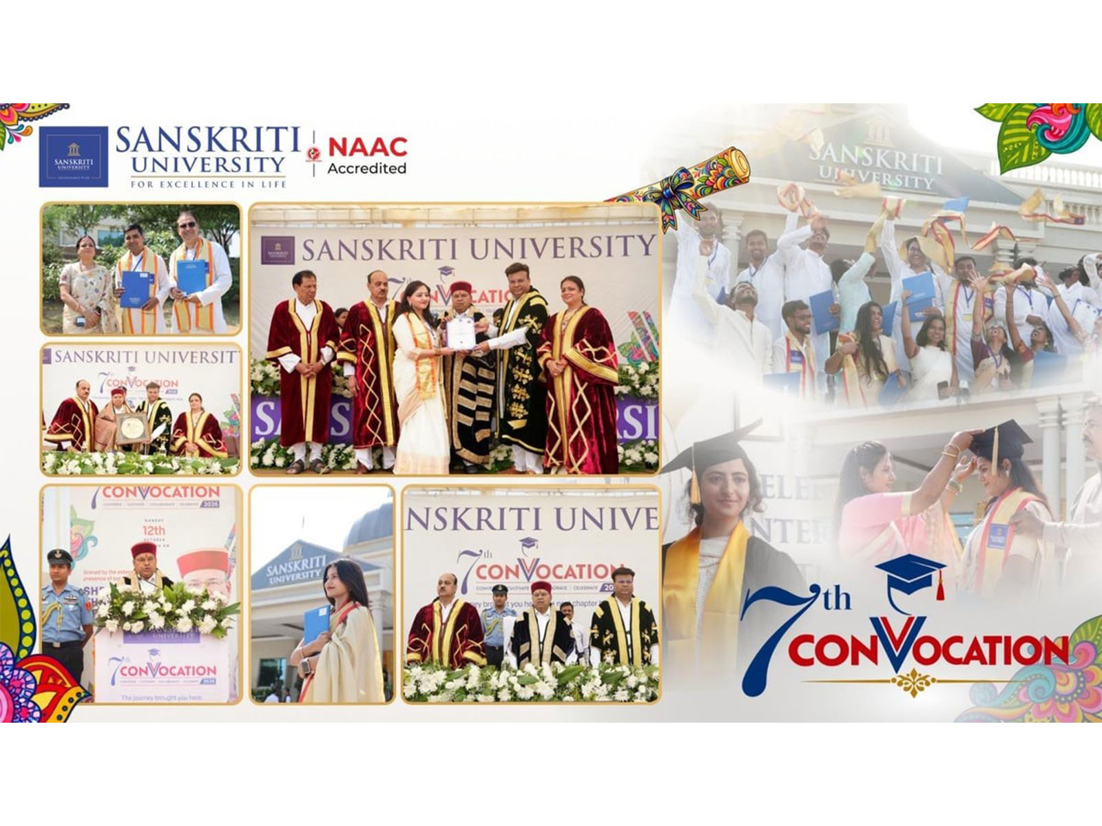 Sanskriti University Awards Degrees to 4,141 Students at 7th Convocation Ceremony; 259 Students Recognised with Academic Medals