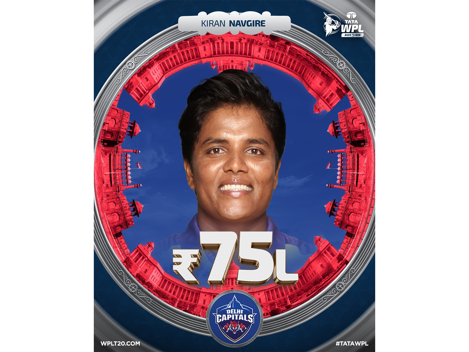Kiran Navgire joined Delhi Capitals for Rs 75 lakh for WPL 2027 season (Photo: X/@wplt20)