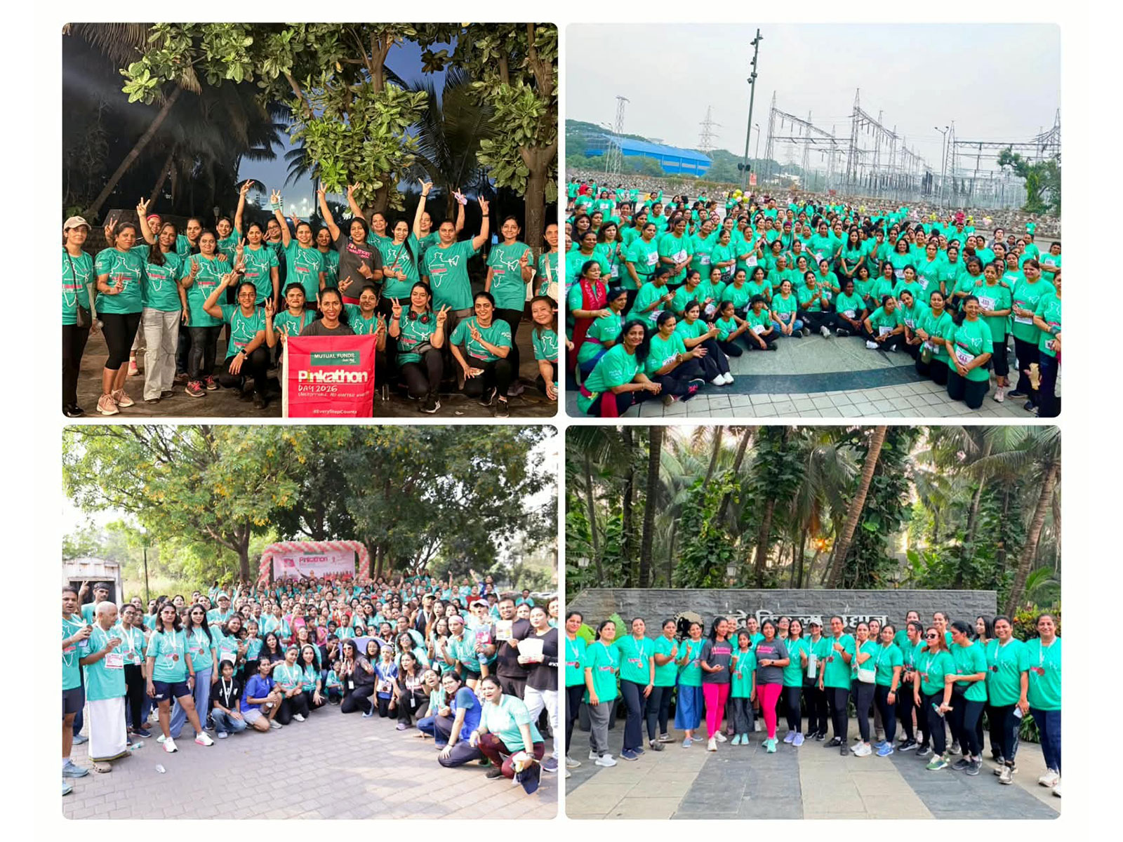 Women participants join the 4th edition of Pinkathon Day in Mumbai, promoting fitness and well-being