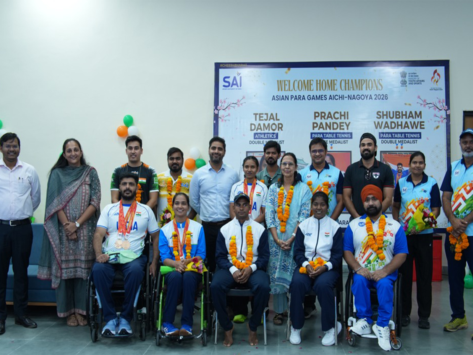 SAI Gandhinagar felicitates Asian Para Games 2026 medallists, coaches (Photo: SAI Media)
