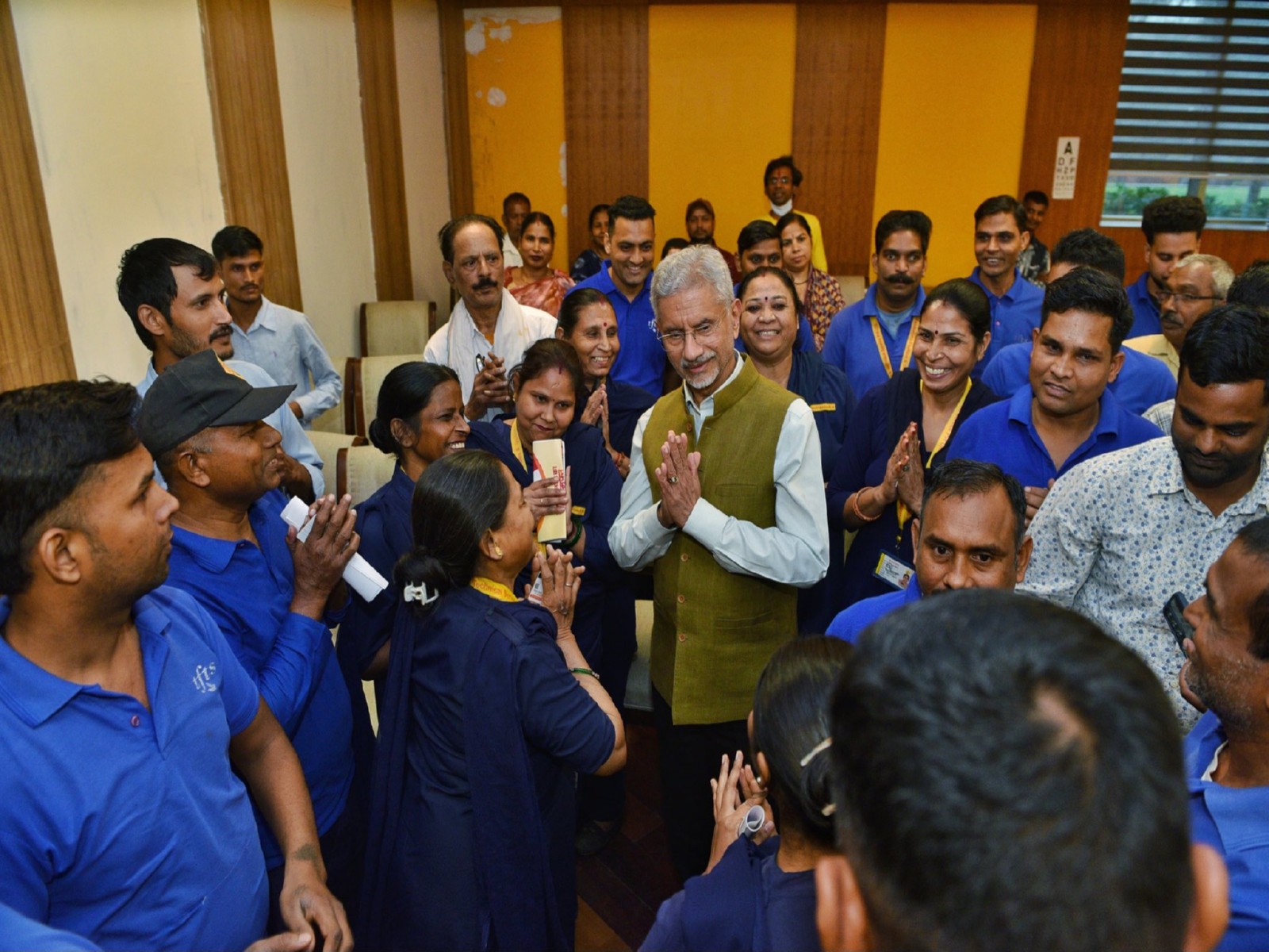 EAM S Jaishankar meets safai mitras at MEA campus (Photo/X/@DrSJaishankar)