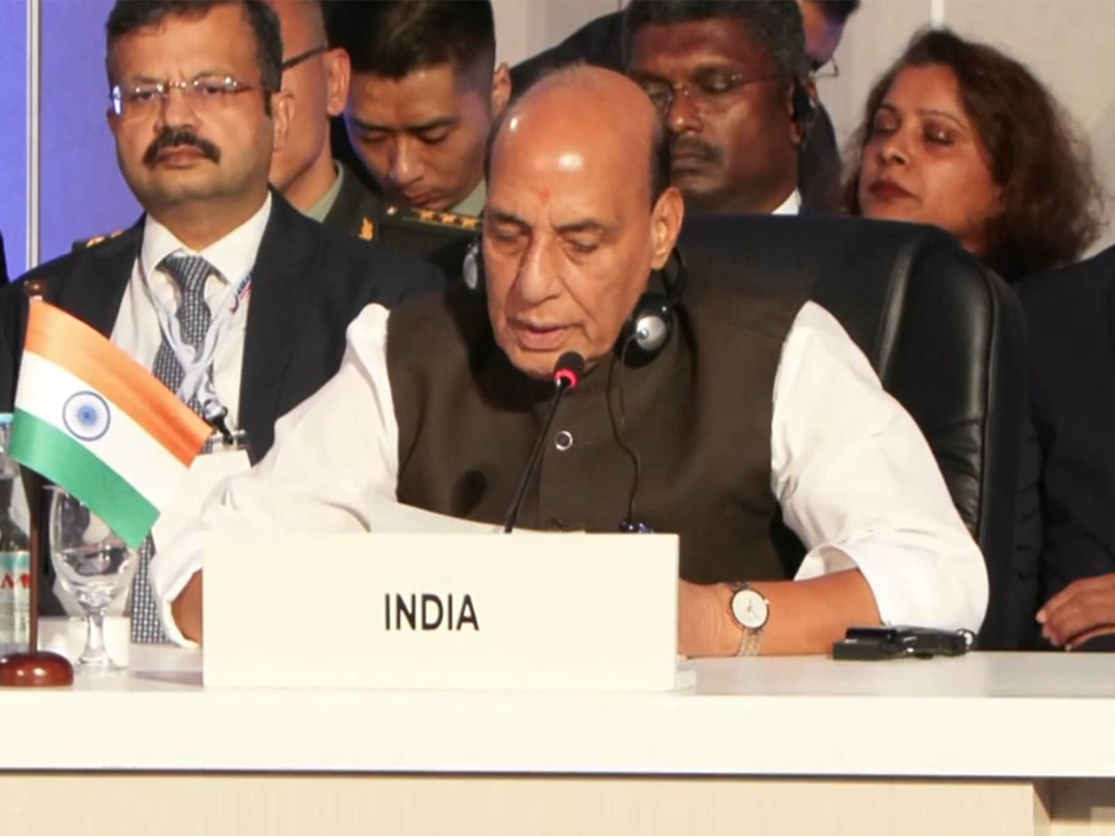 Defence Minister Rajnath Singh in Philippines (Photo/ANI)