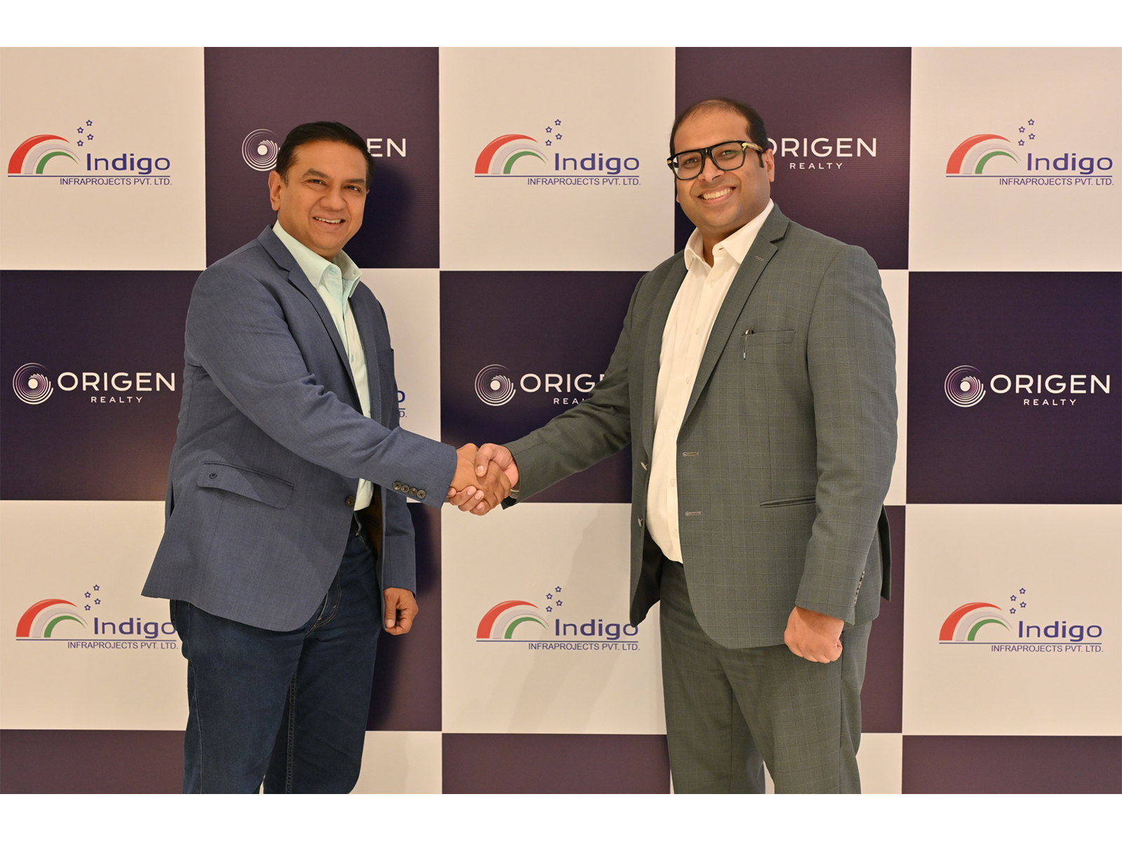 Ajit Kumar Jha, Director, Indigo Infra Projects and Varun Sharma, Managing Director, Origen Realty signs agreement for D-wall construction of The Oryza by Origen Realty