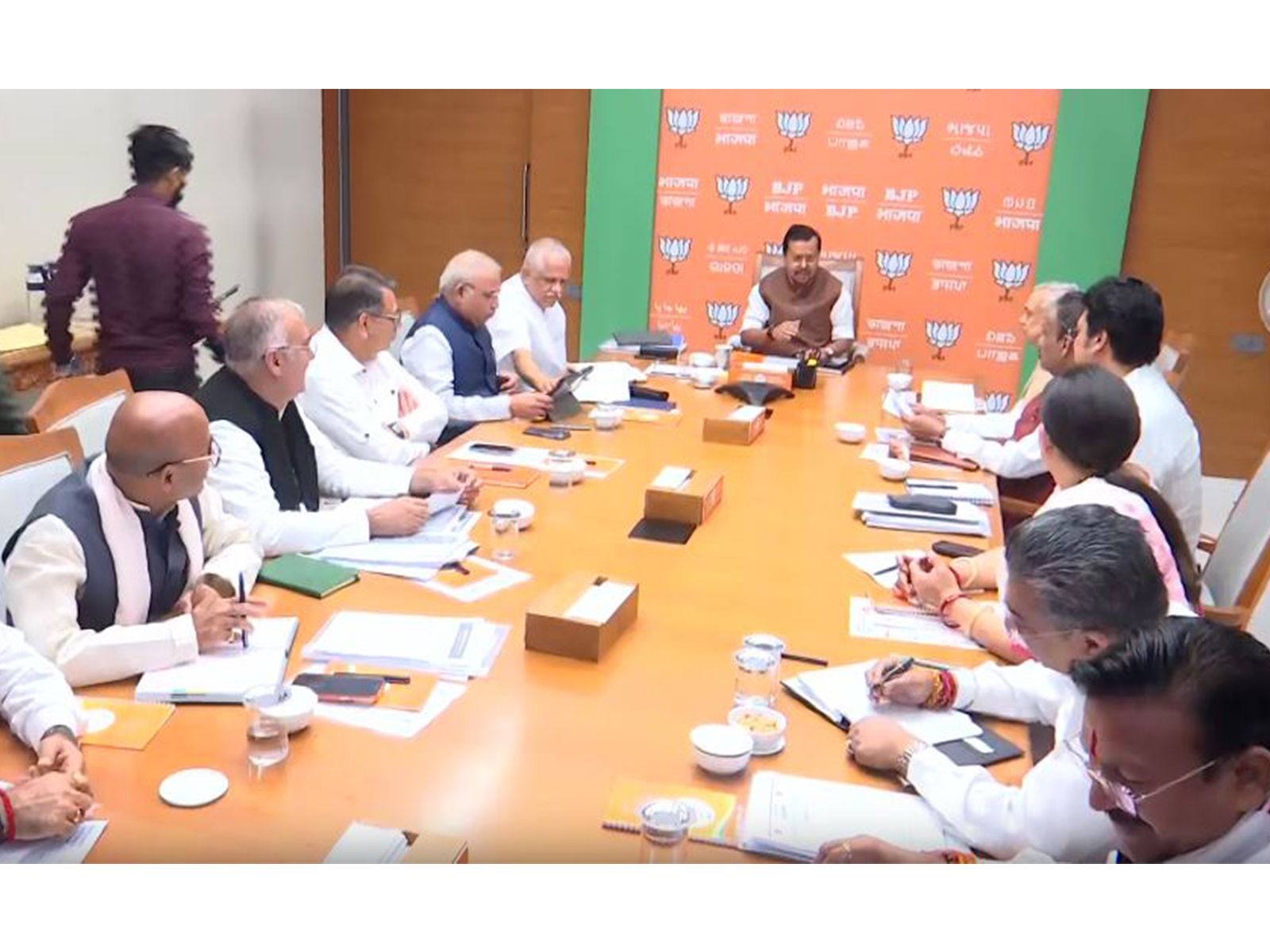 BJP national president Nitin Nabin attending a meeting with the party's National General Secretaries at BJP headquarters in New Delhi (Photo/ANI)
