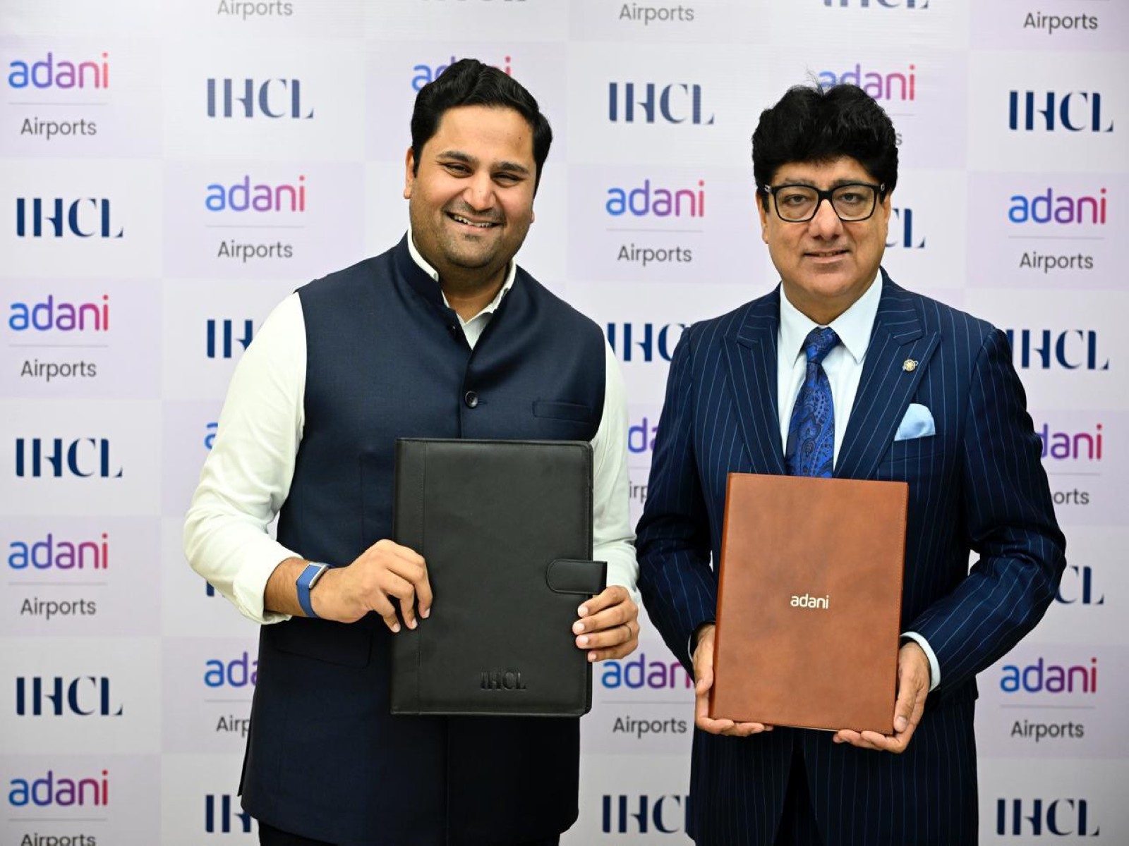 Jeet Adani, Director of Adani Airport Holdings Limited; Puneet Chhatwal, Managing Director and Chief Executive Officer of IHCL (Photo/Adani)