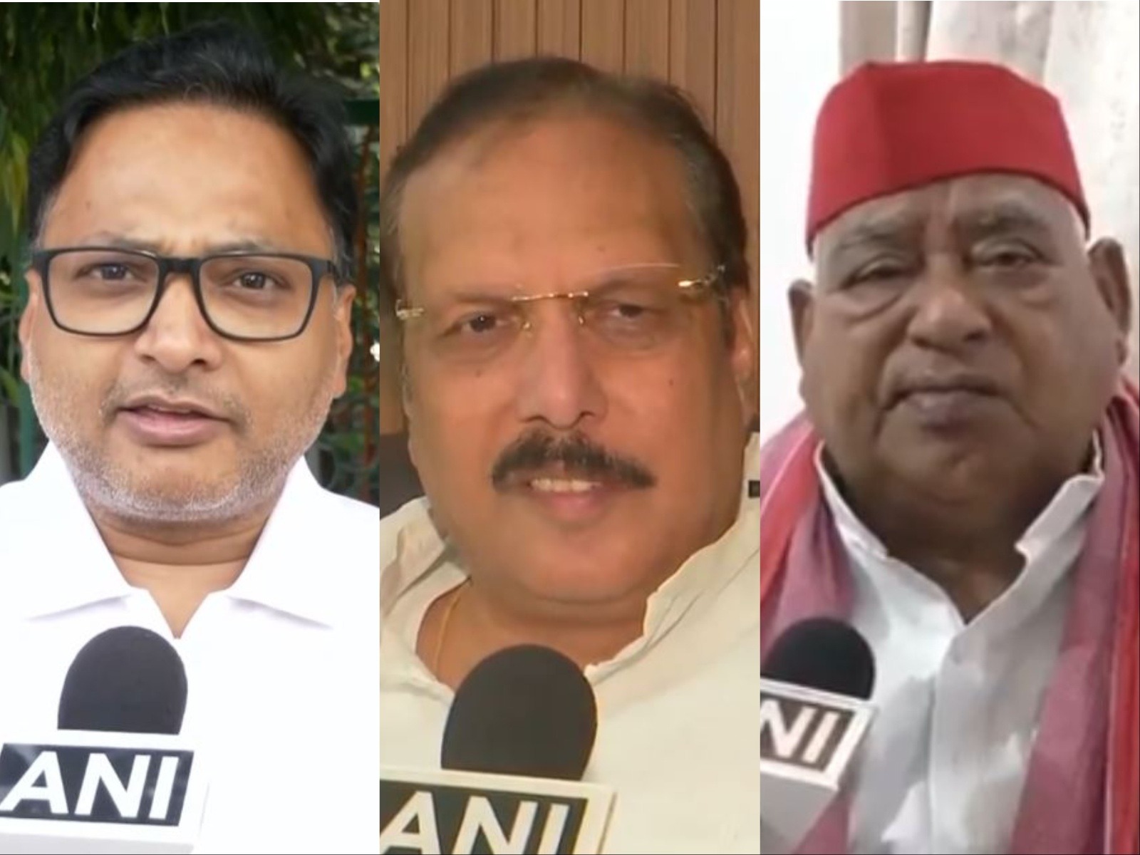 Samajwadi Party (SP) leaders Ashutosh Verma, Rajeev Rai, and Awadhesh Prasad (Photo/ANI)