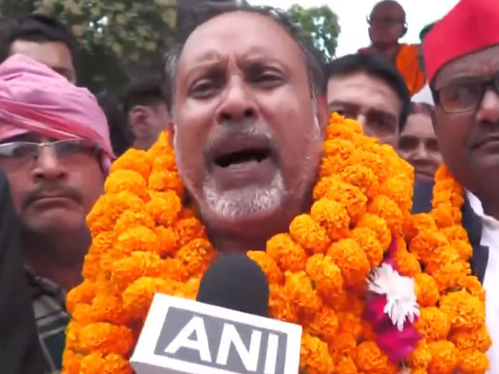Newly elected SP MLC Man Singh after poll victory (Photo/ANI)