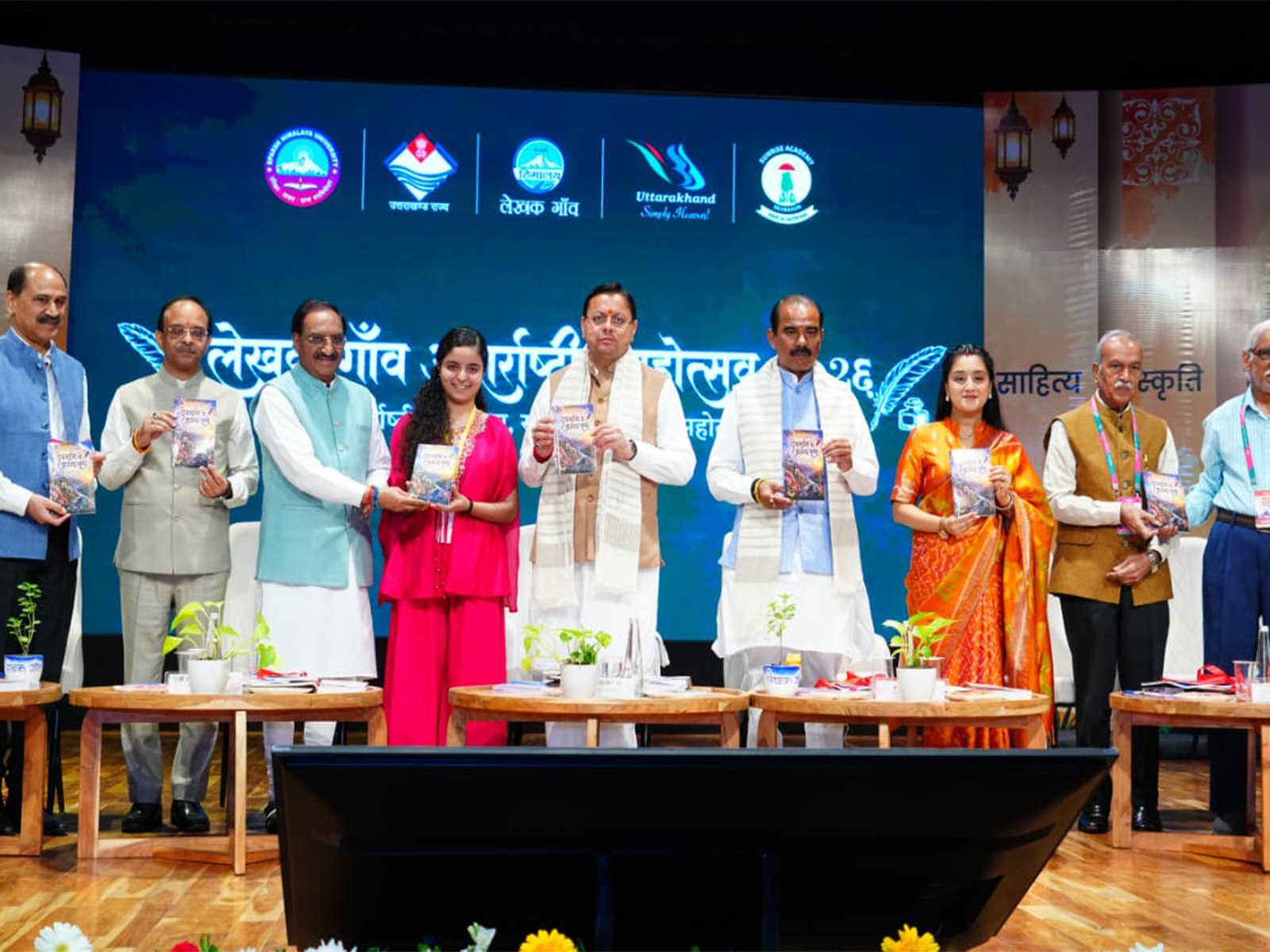 Uttarakhand CM Pushkar Singh Dhami attending the closing ceremony of the 'Lekhak Gaon International Festival 2026'  (Photo/ANI)