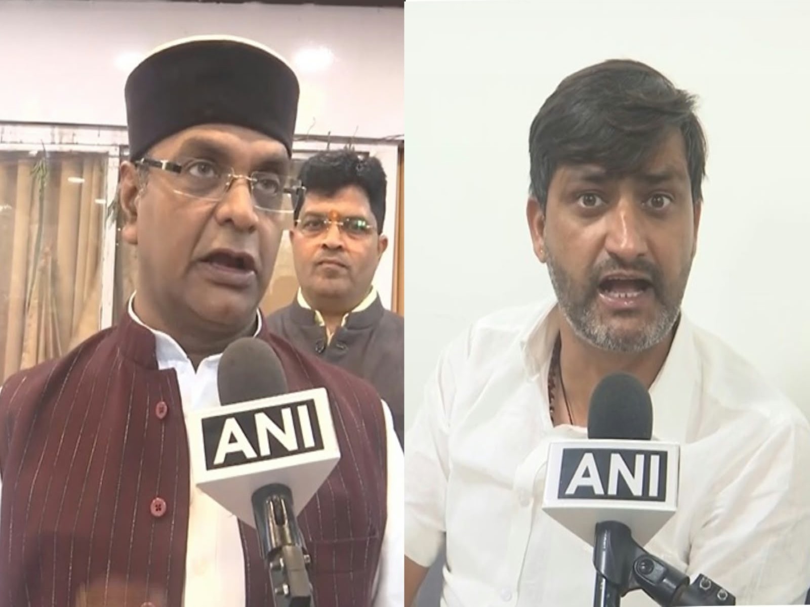 MP Minister Vishvas Sarang (L) and  AICC Secretary Kunal Choudhary (Photo/ANI)
