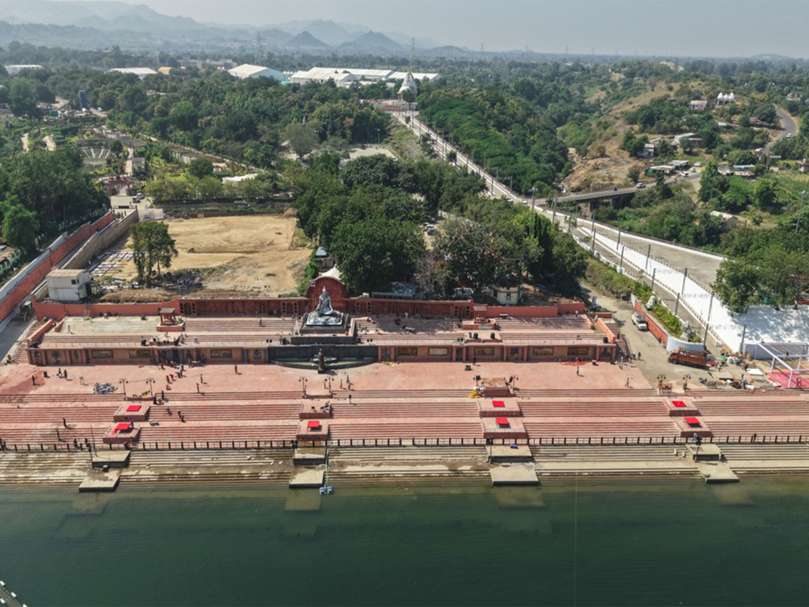 Aerial view of the Shoolpaneshwar Narmada Ghat (Photo/Gujarat CMO)
