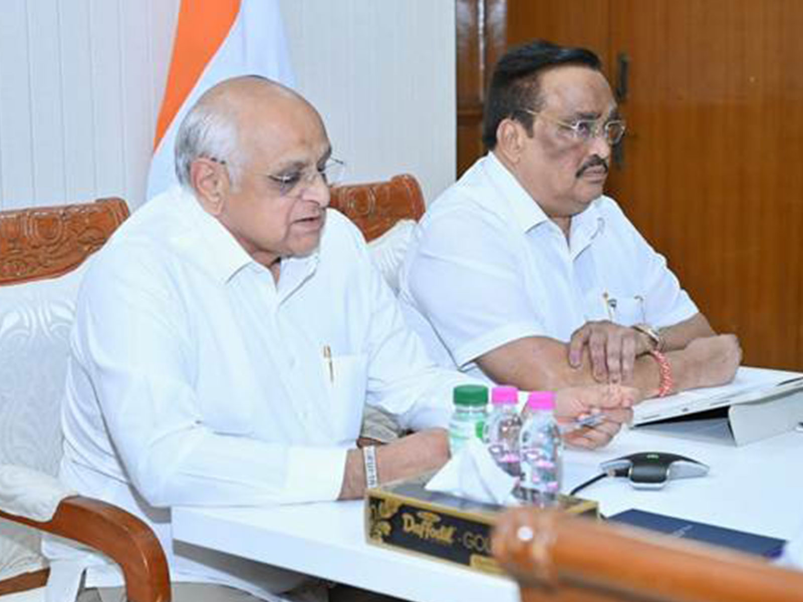 Gujarat Chief Minister Bhupendra Patel and Union Minister of Jal Shakti CR Paatil (Photo/PIB)