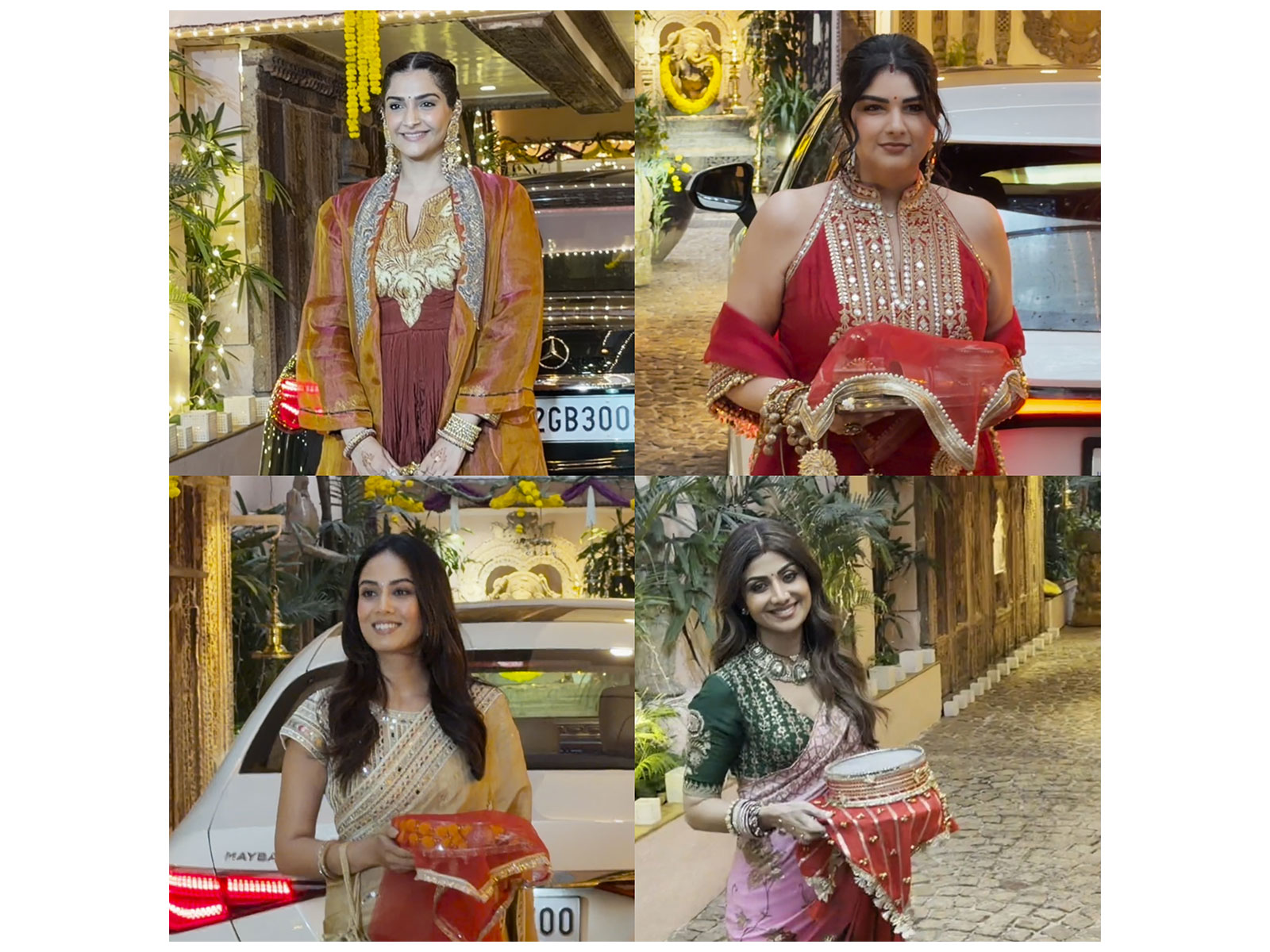Celebrities arrive at Anil Kapoor's residence for Karwa Chauth (Photo/ANI)